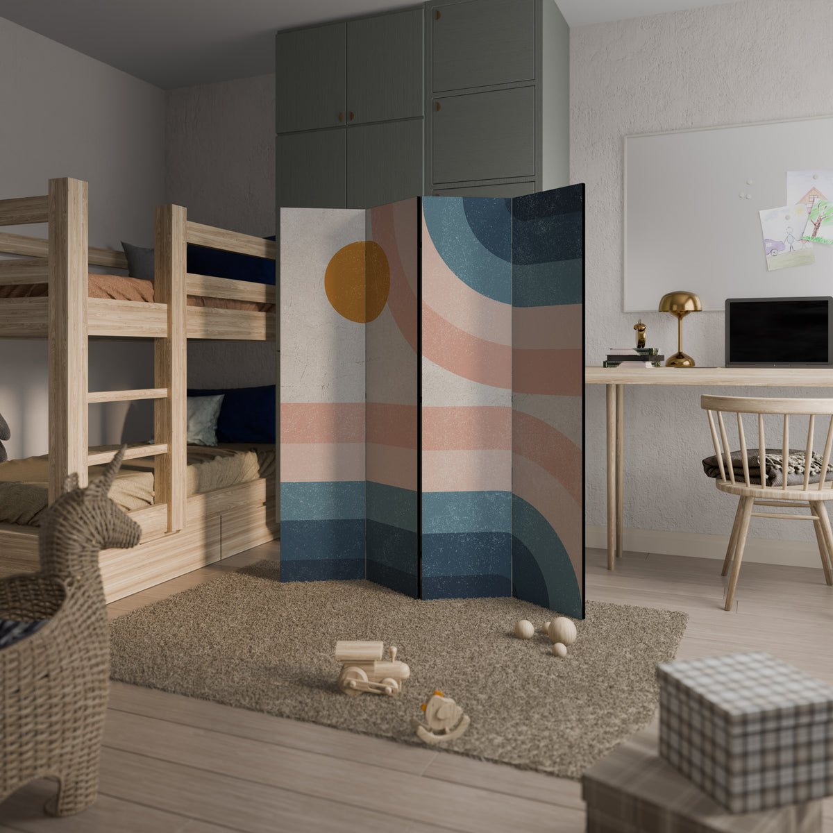 TWO HALVES 4-Panel Room Divider