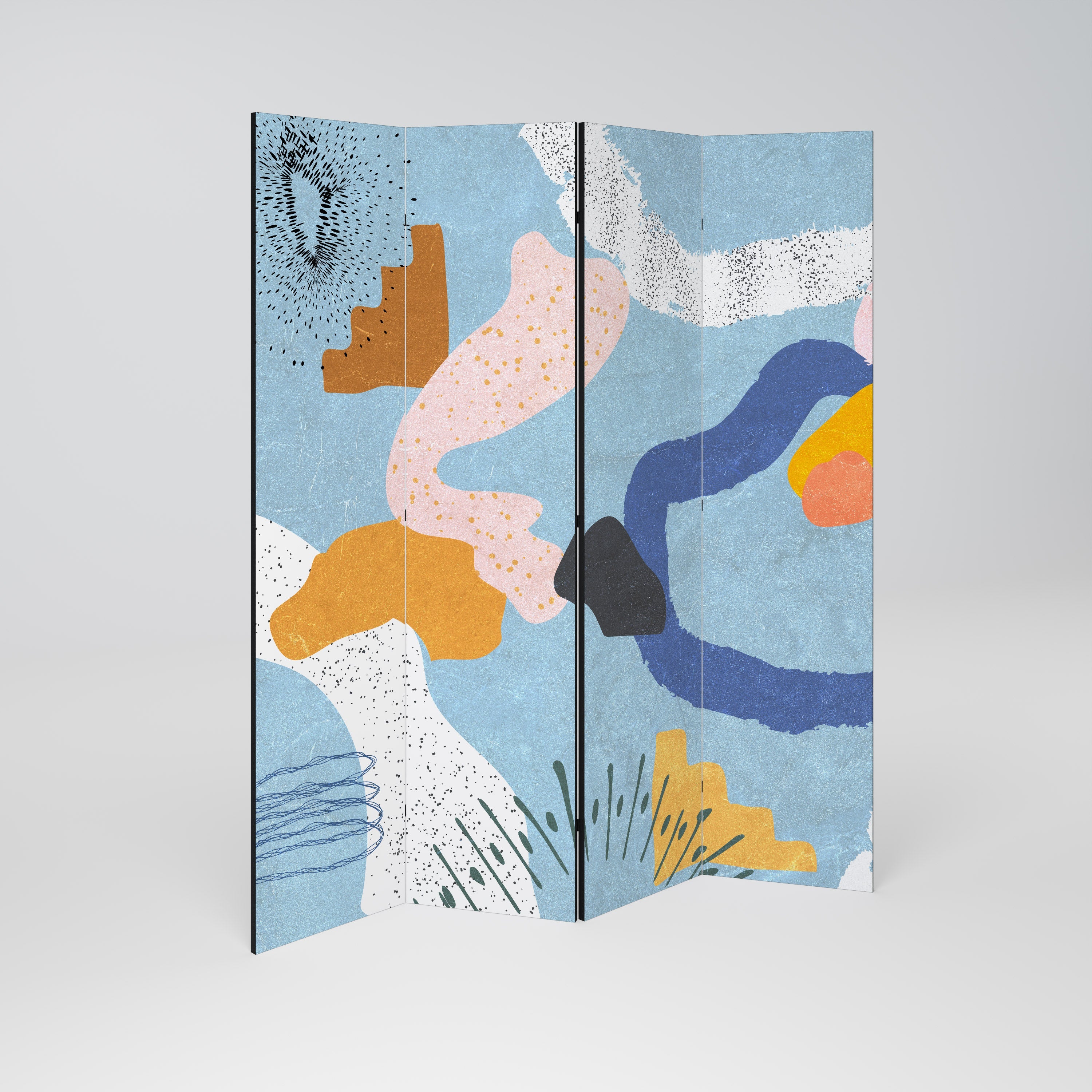 DREAMY SWIRLS Dekorativer 4-teiliger Raumteiler