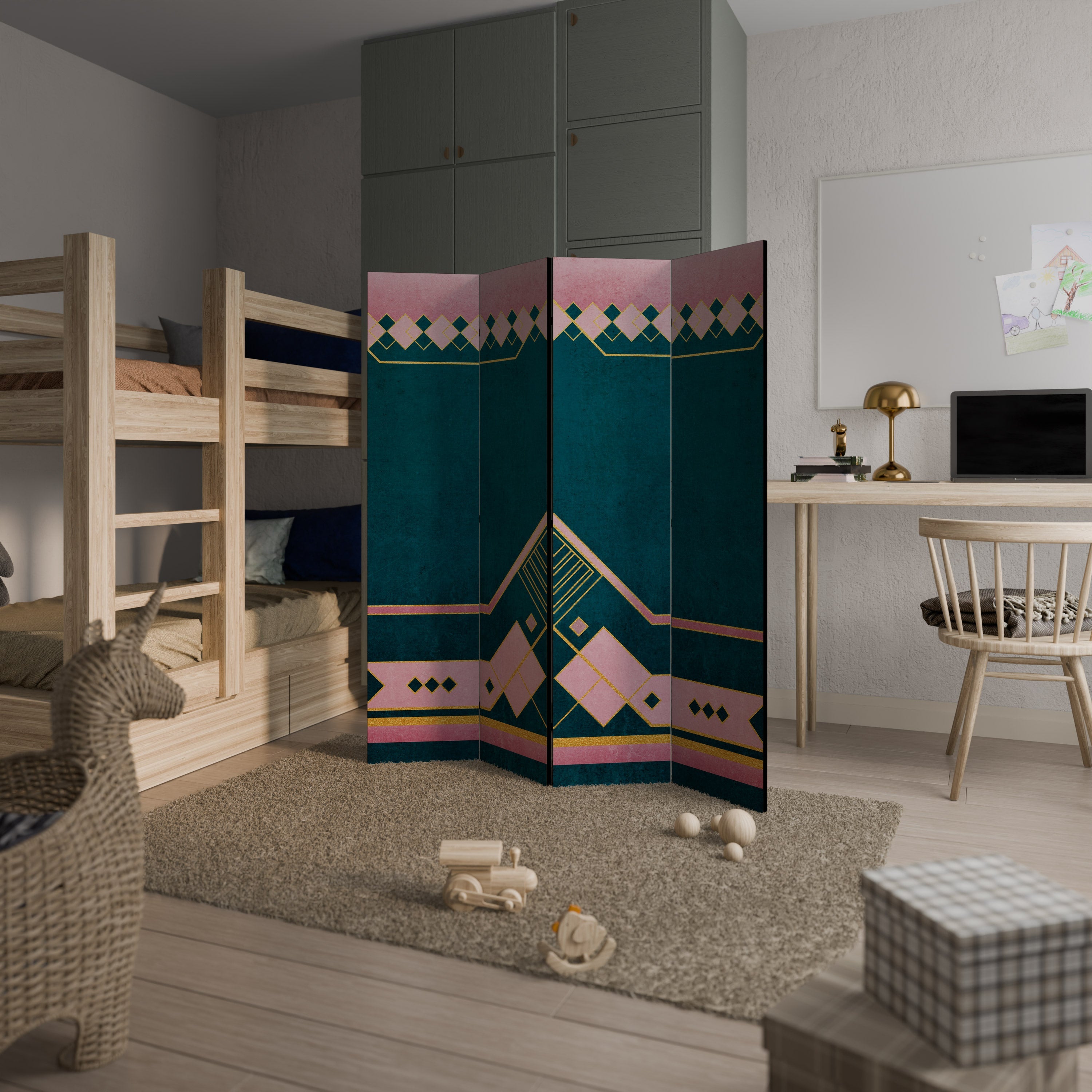 ROYAL COMPOSITION Dekorativer 4-teiliger Raumteiler