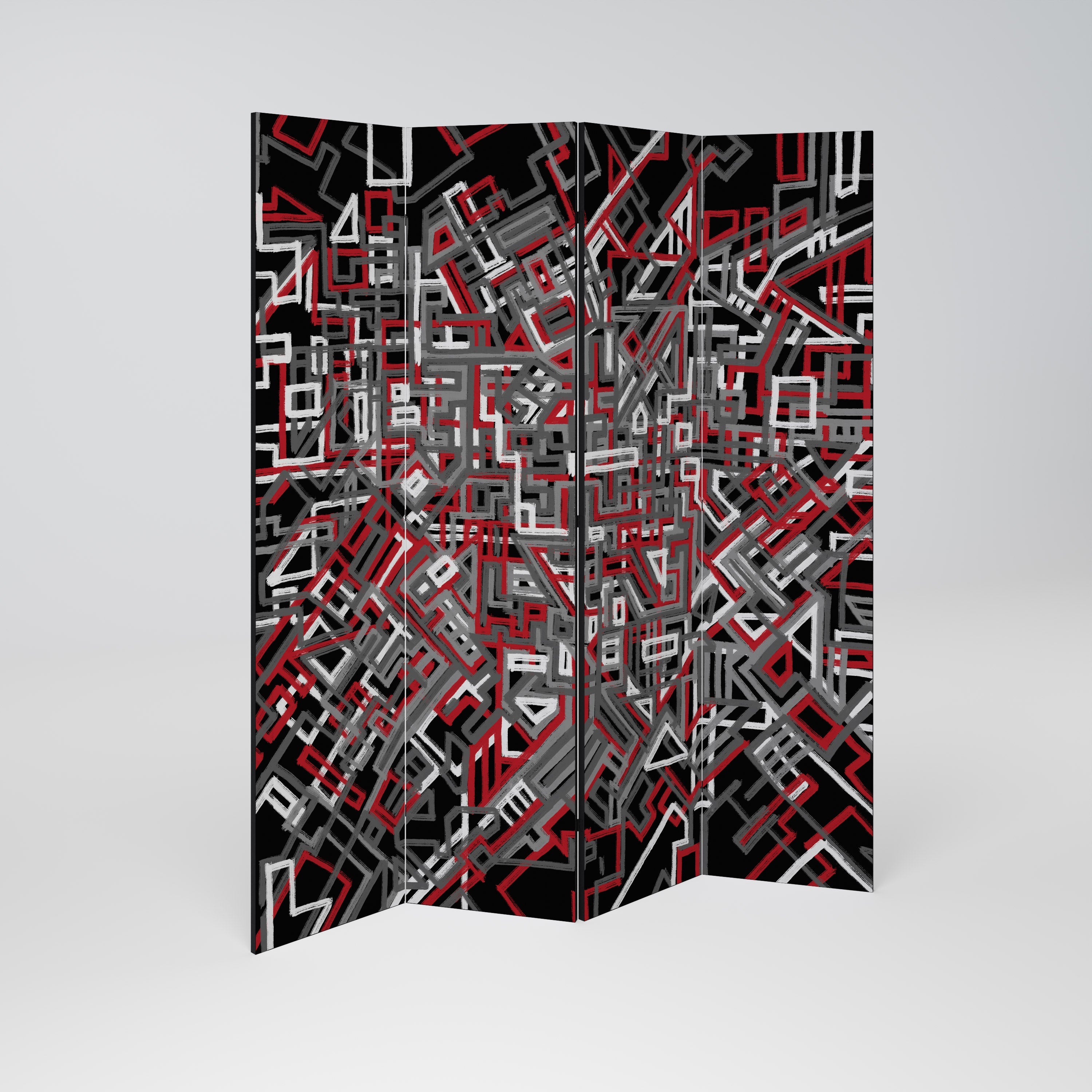 BROKEN LINES Dekorativer 4-teiliger Raumteiler
