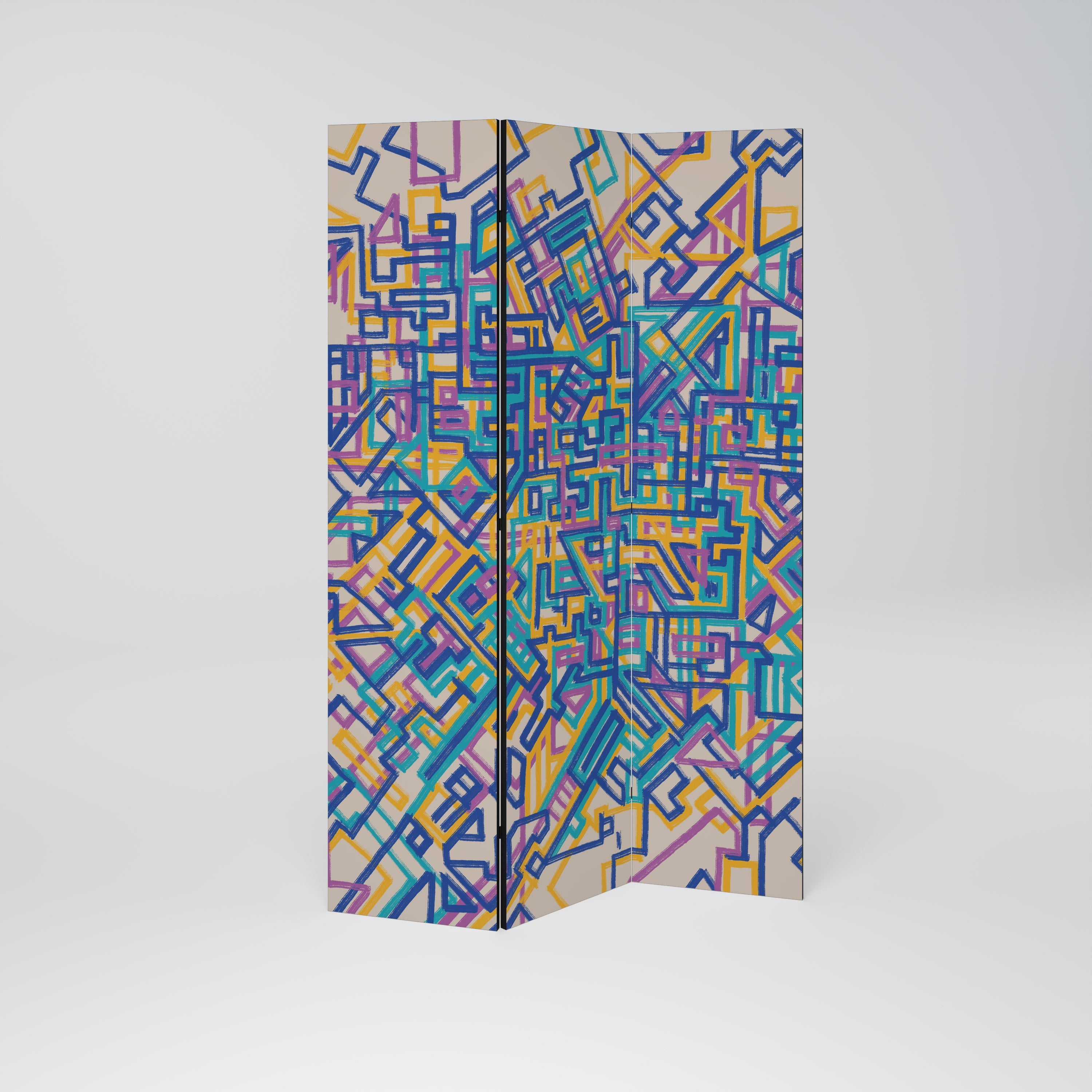 Dekorativer 3-teiliger Raumteiler „MEMORIES MAP“