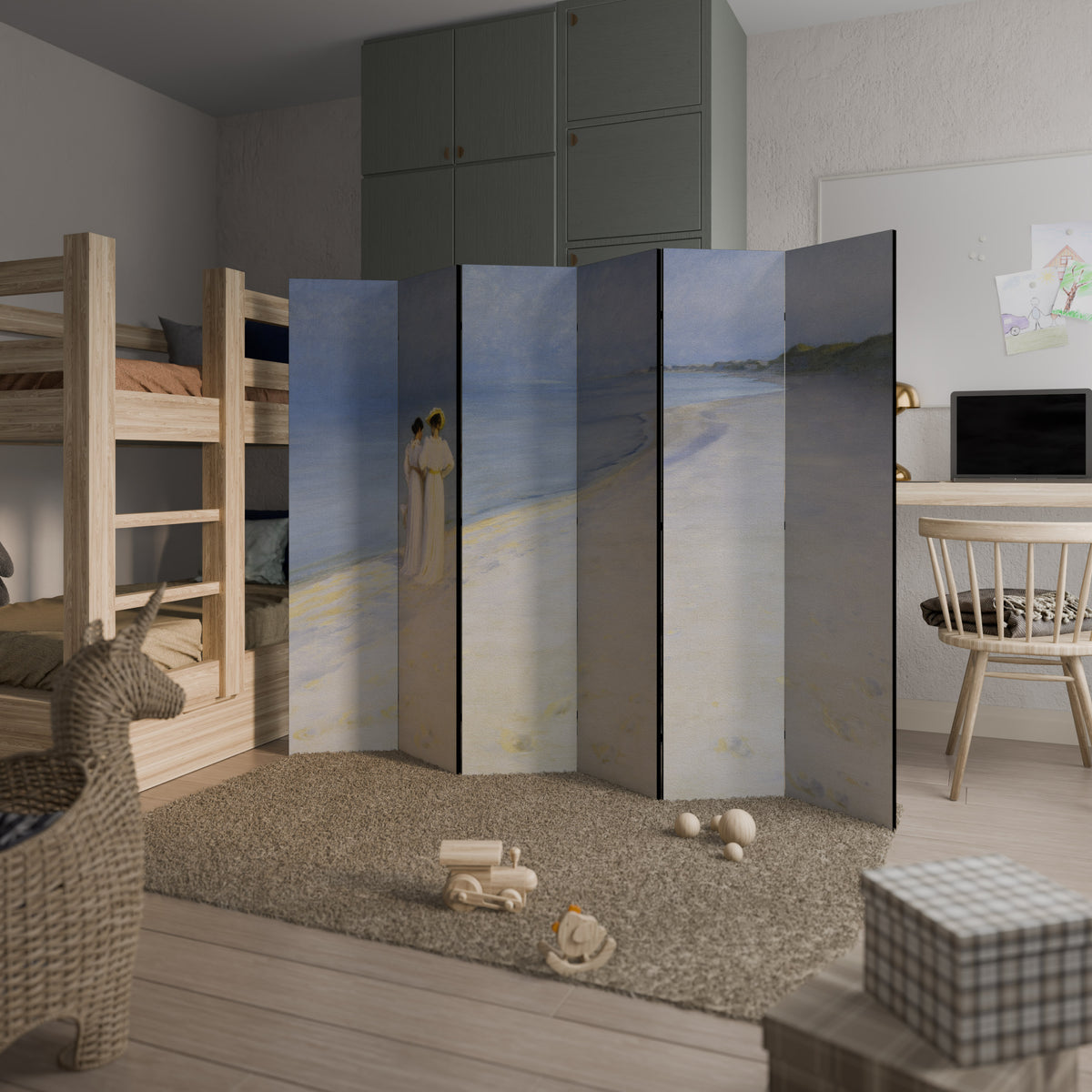 SUMMER EVENING ON SKAGEN'S BEACH 6-teiliger Paravent