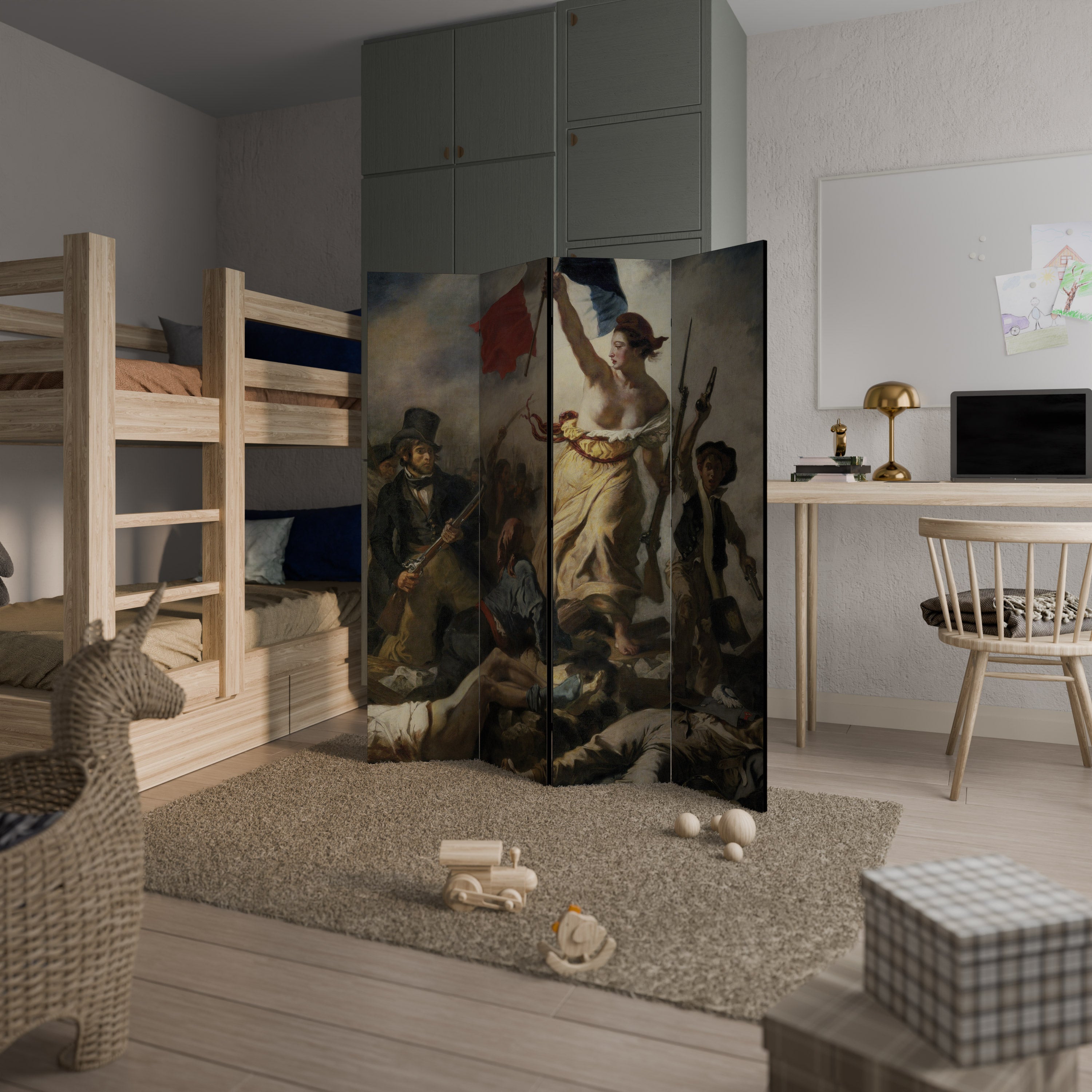 LIBERTY LEADING THE PEOPLE Dekorativer 4-teiliger Raumteiler
