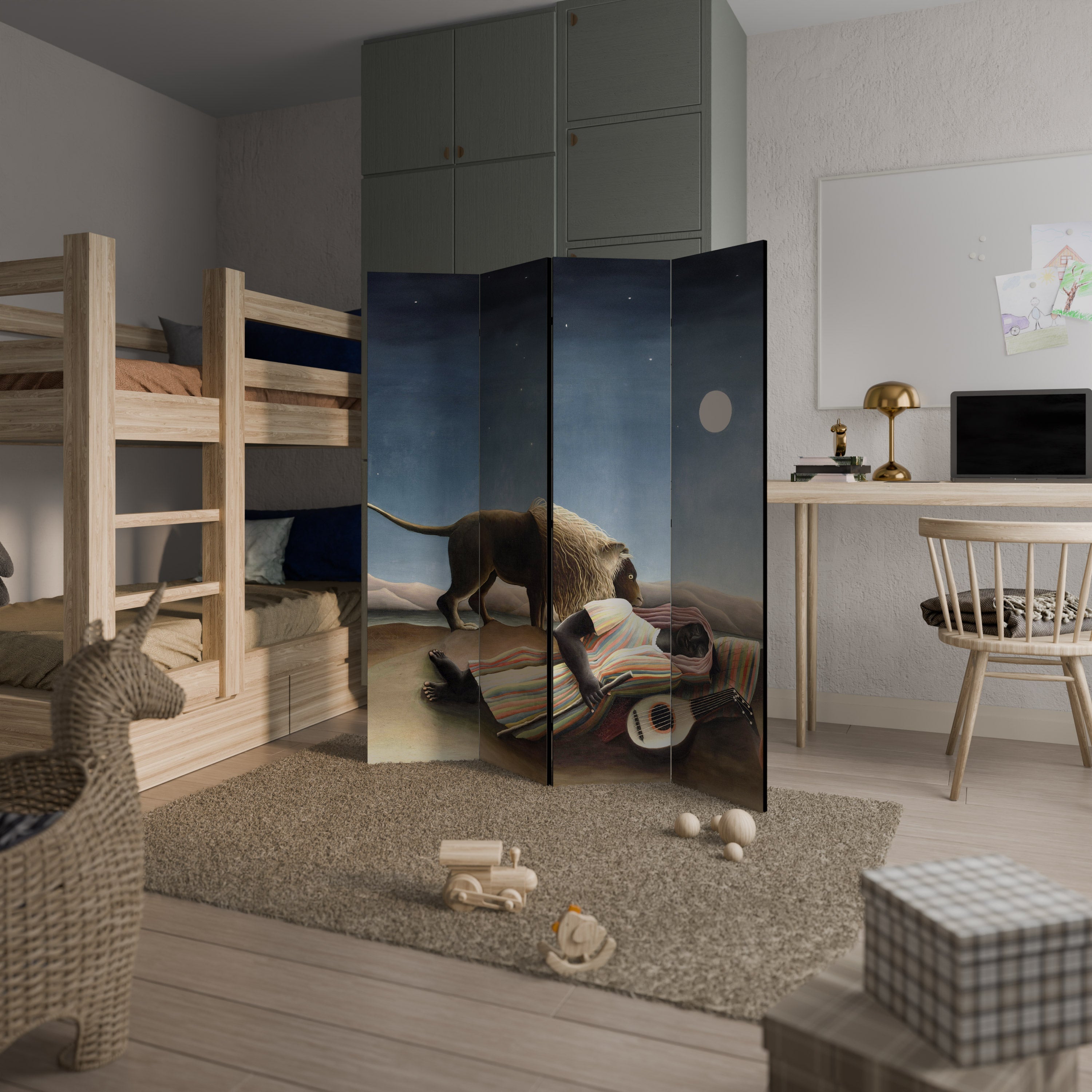 THE SLEEPING GYPSY Dekorativer 4-teiliger Raumteiler