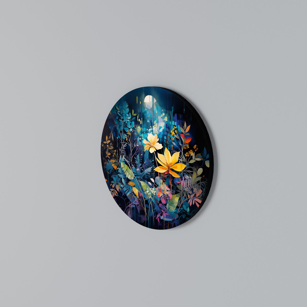 LUNAR FLOWERS Rundes Wandbild