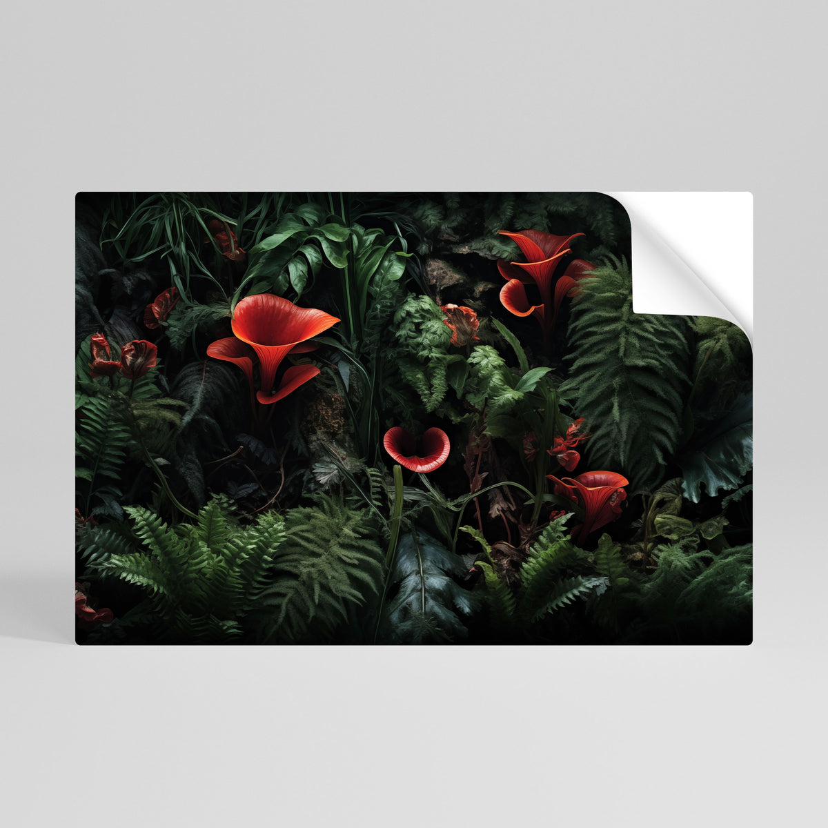 CRIMSON FERNS Selbstklebendes Horizontal-Poster