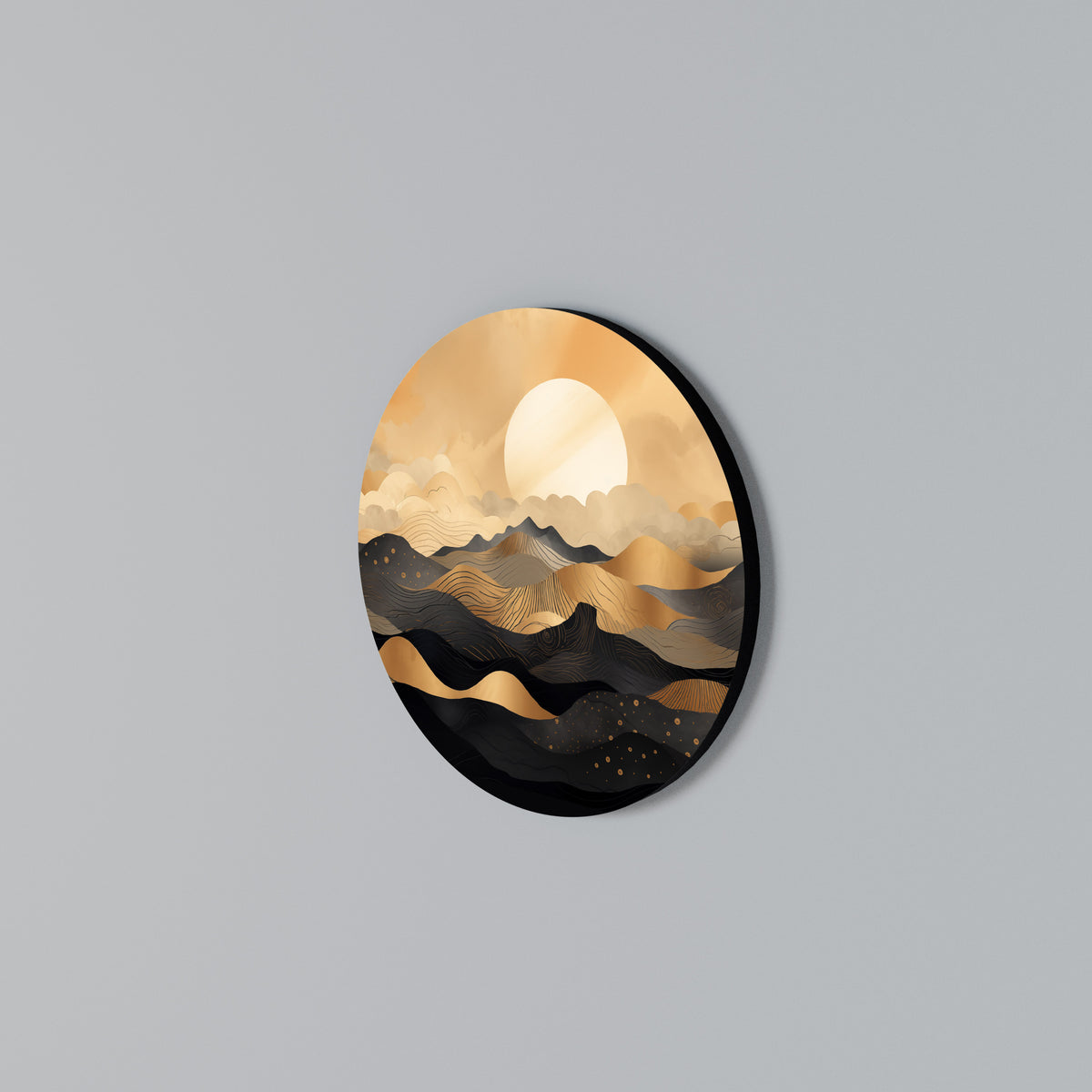 MYSTICAL SUNSET HORIZON Rundes Wandbild