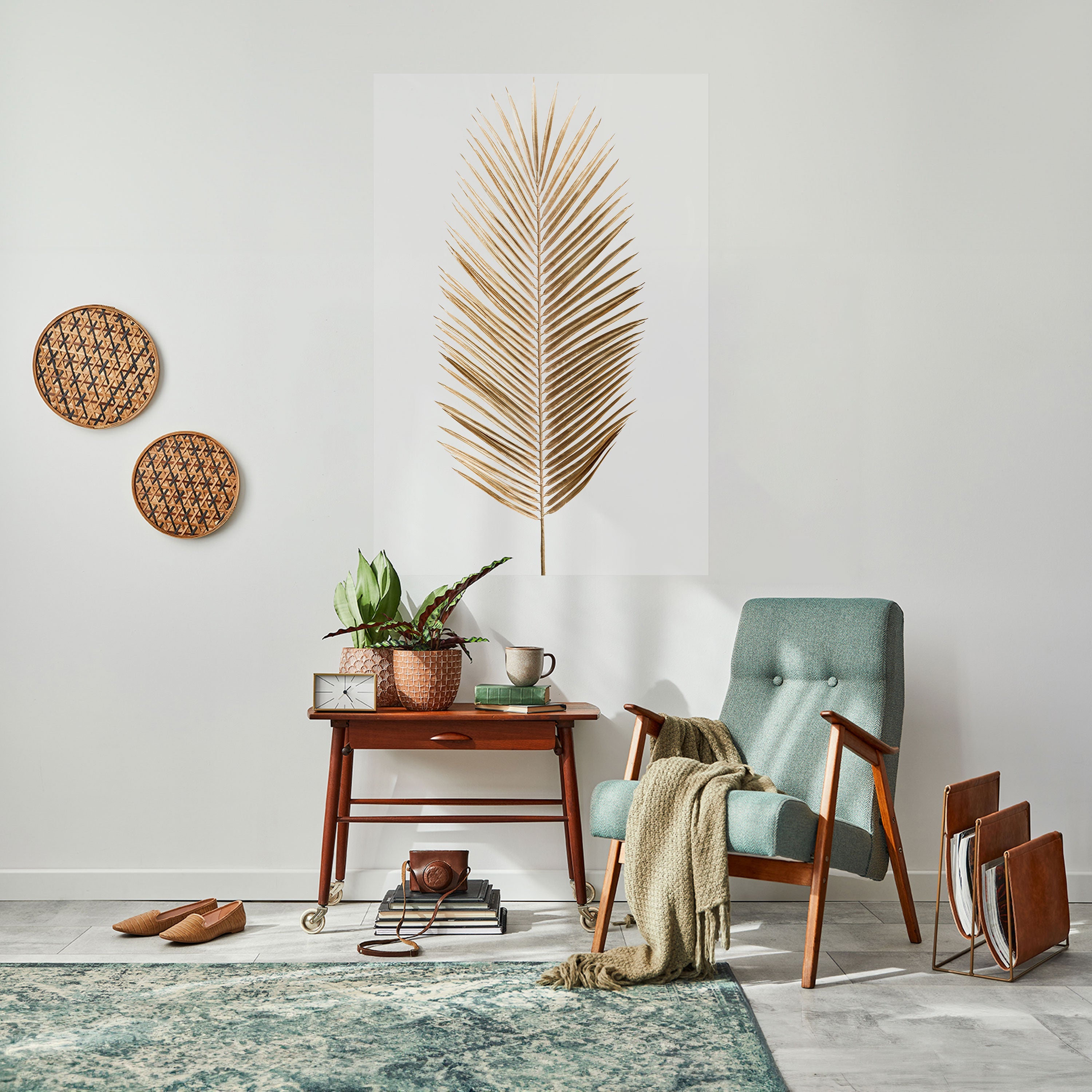 GOLDEN PALM ELEGANCE Peel and Stick Vertical Poster
