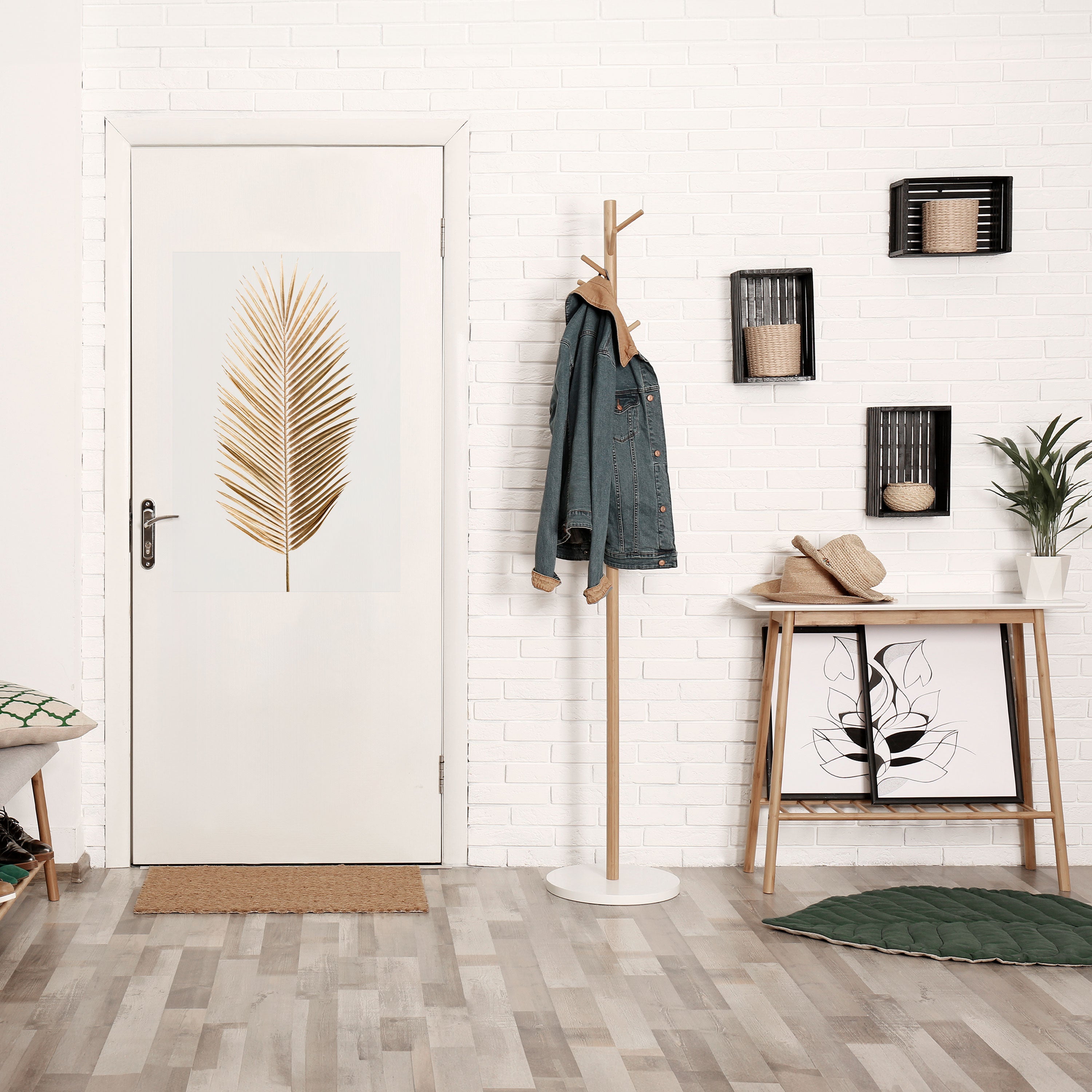 GOLDEN PALM ELEGANCE Peel and Stick Vertical Poster