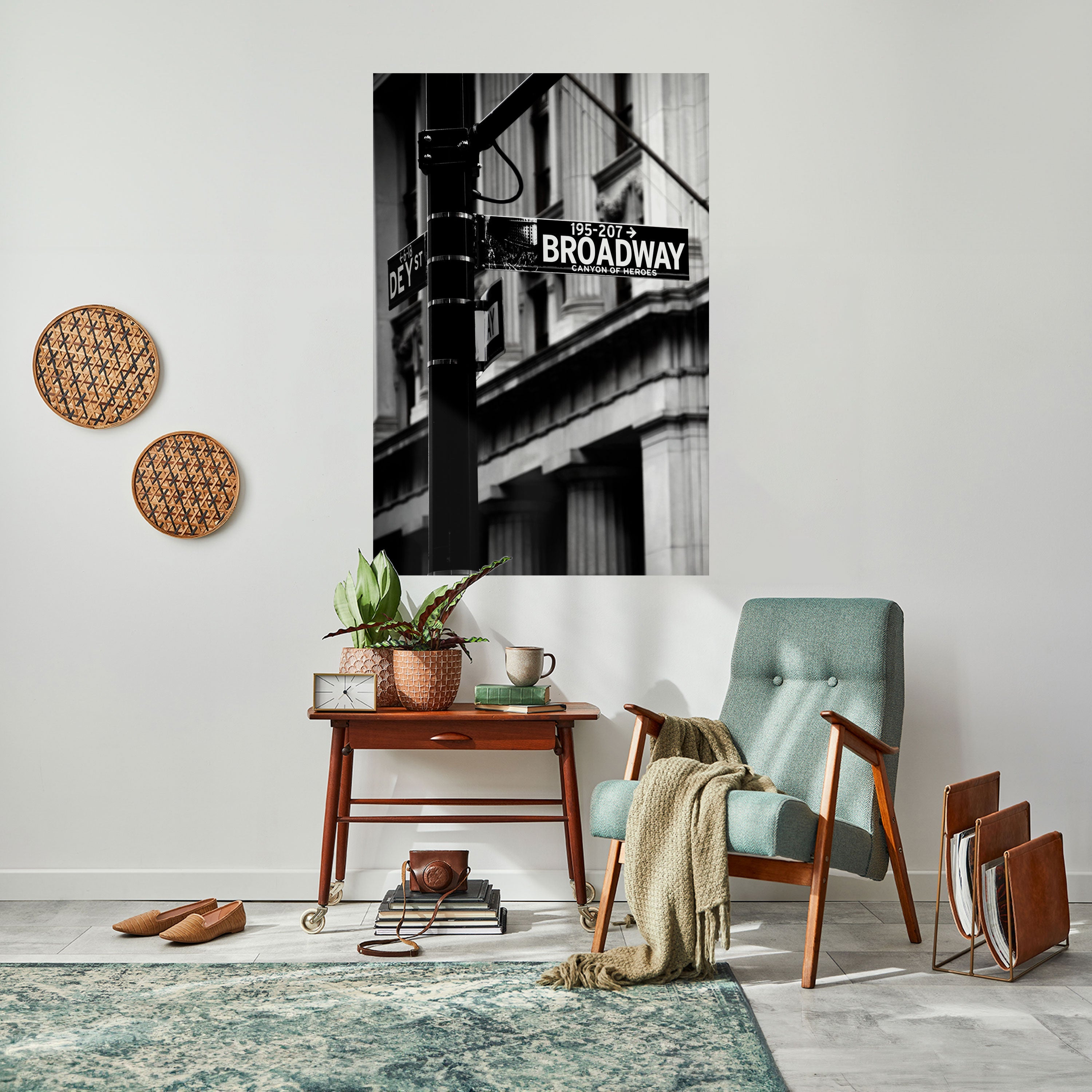 BROADWAY SIGN Peel and Stick Vertical Poster
