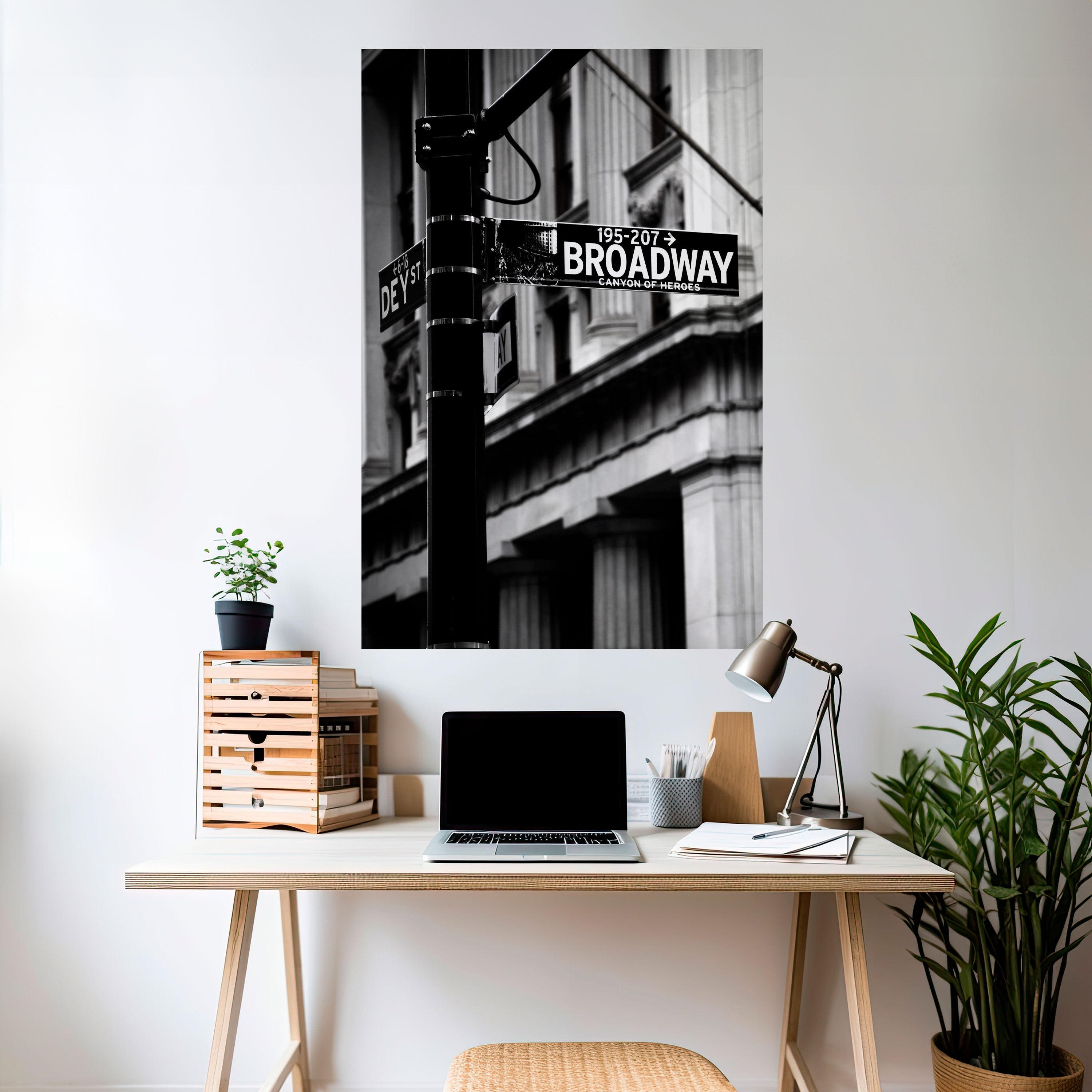 BROADWAY SIGN Peel and Stick Vertical Poster