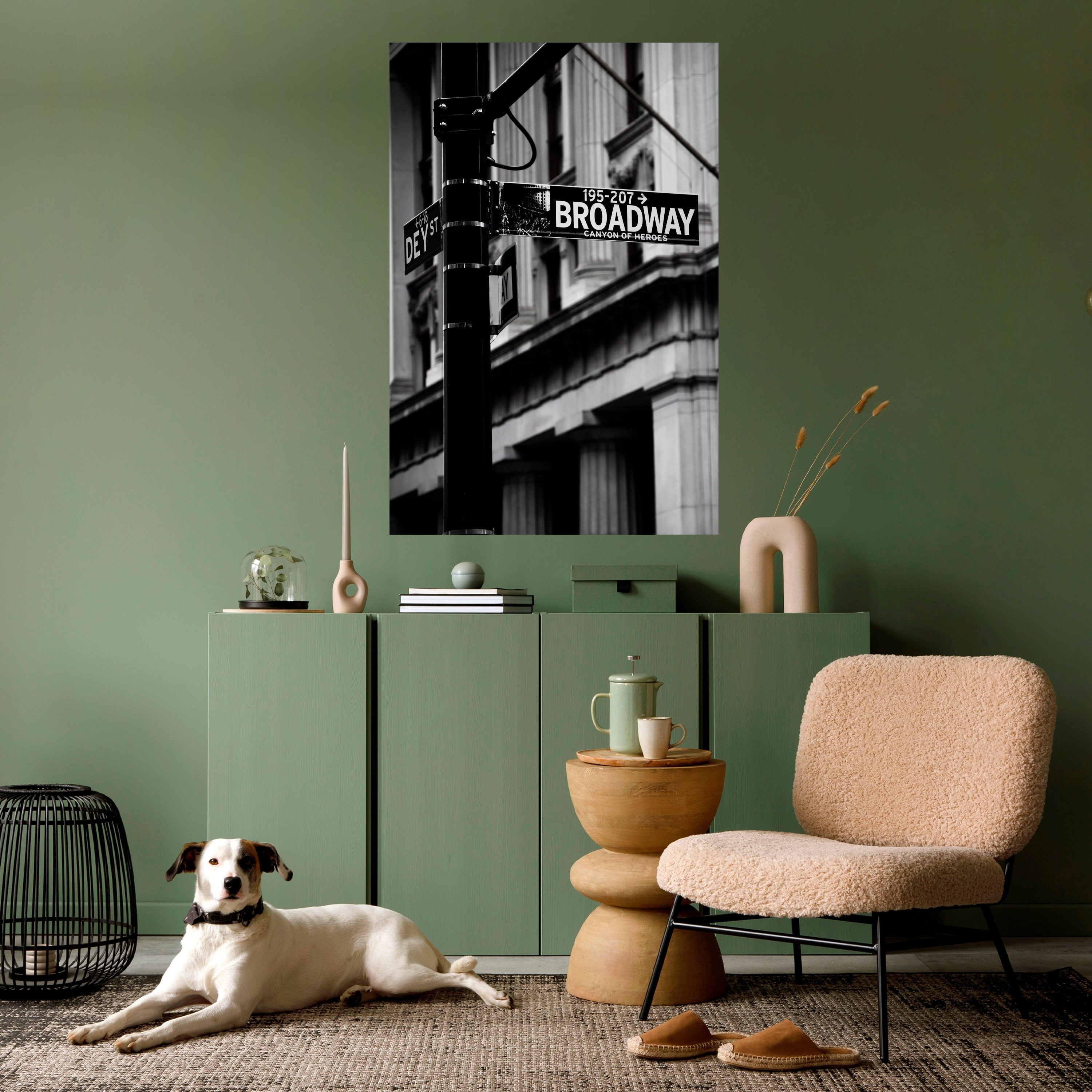 BROADWAY SIGN Peel and Stick Vertical Poster