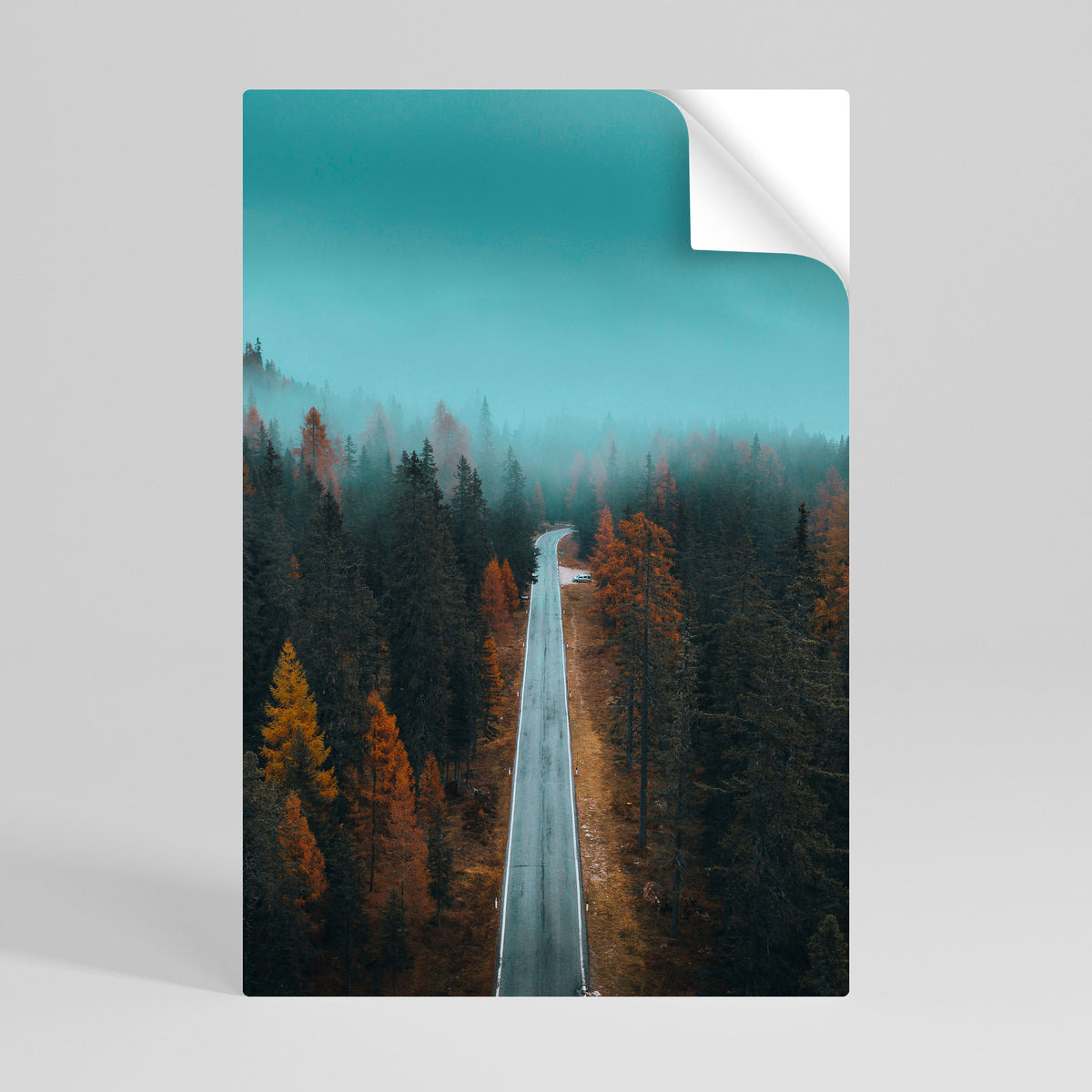 SERENE ROADWAY ESCAPE Peel and Stick Vertical Poster