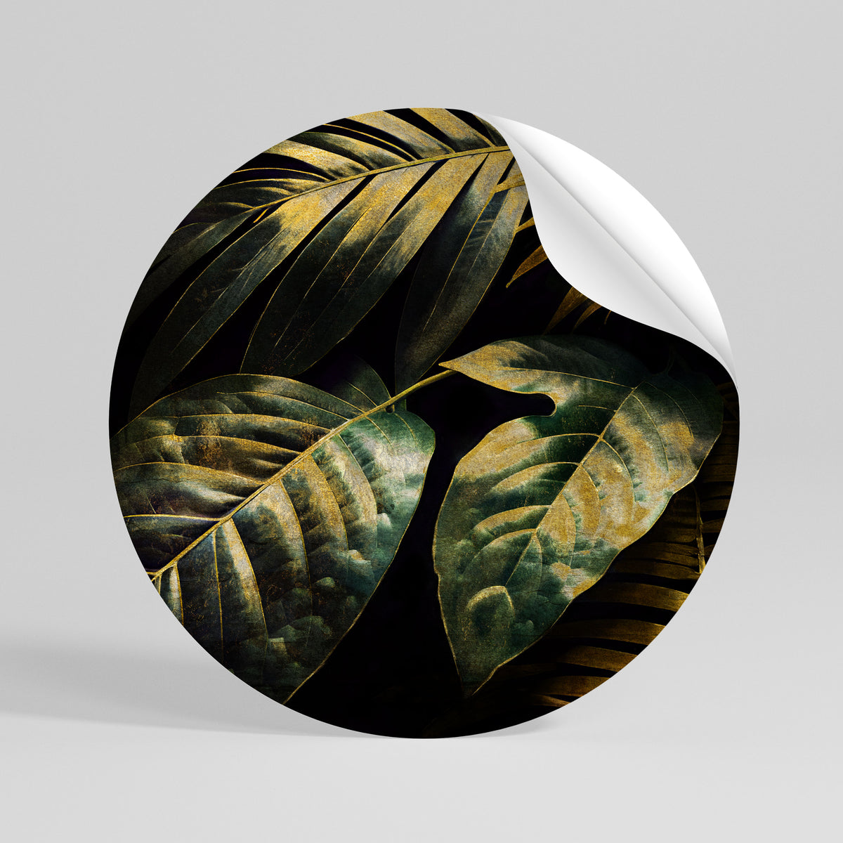 ENIGMATIC FOLIAGE TWILIGHT Runder Wandsticker zum Abziehen und Aufkleben