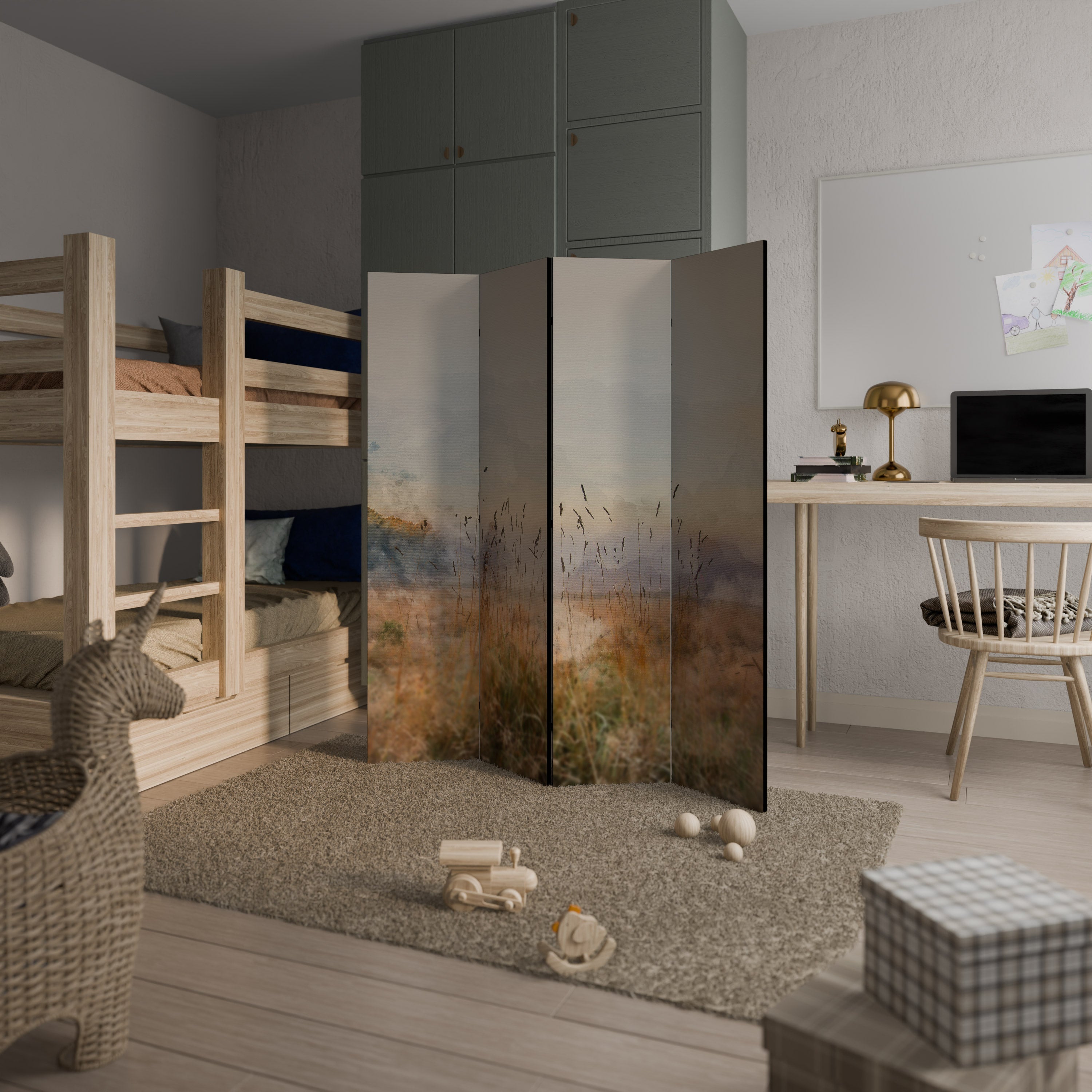 SUMMERTIME SADNESS Dekorativer 4-teiliger Raumteiler