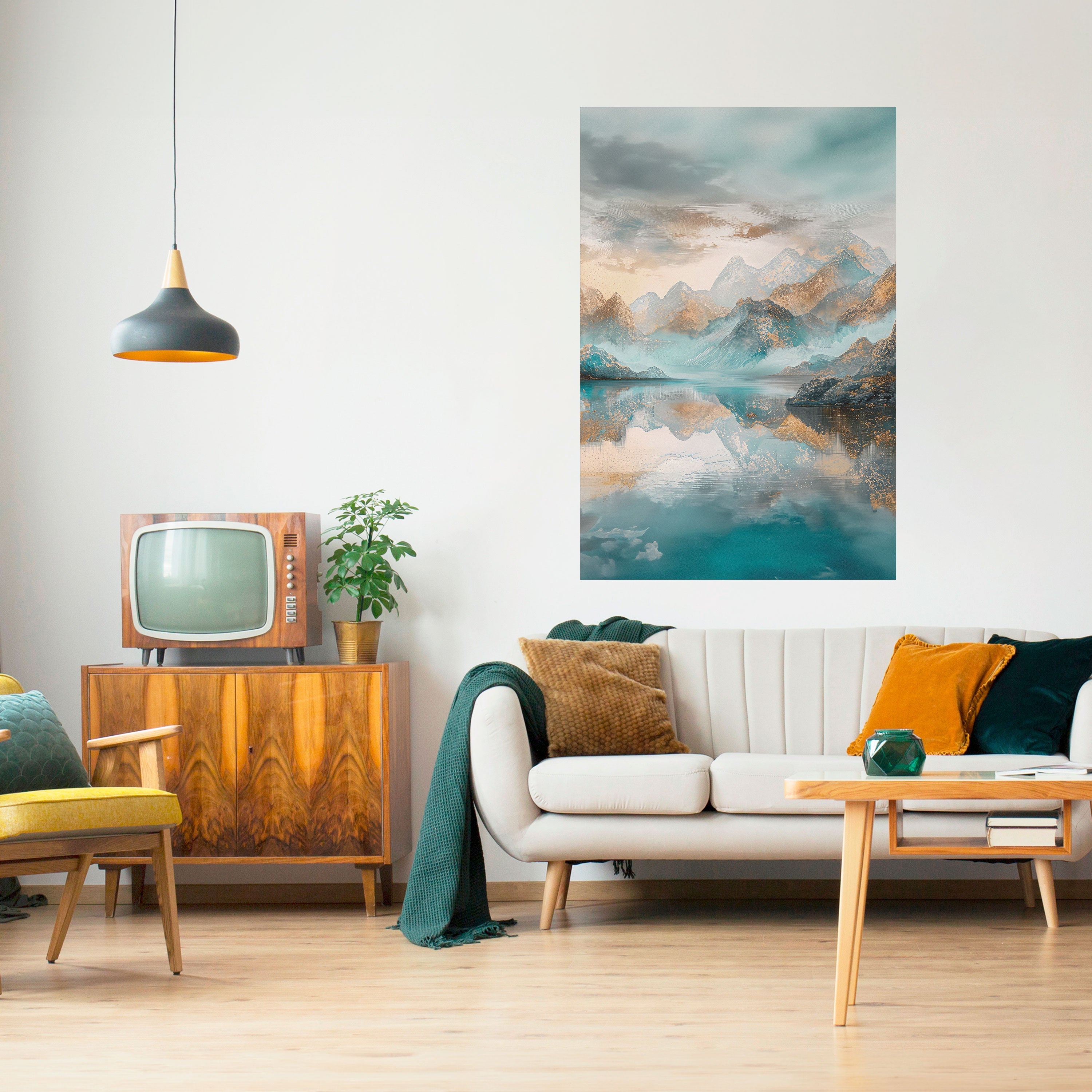 AZURE SUMMITS Peel and Stick Vertical Poster