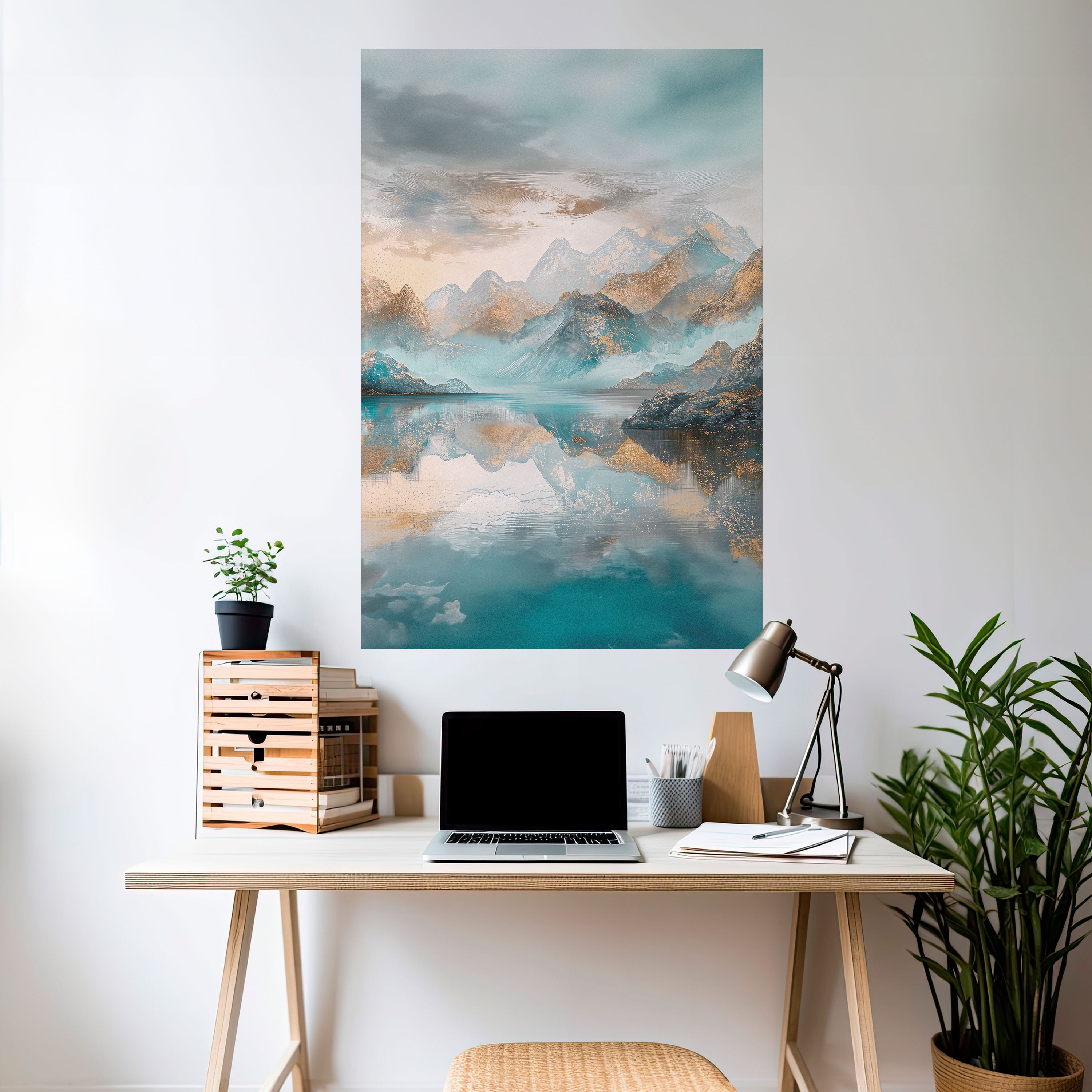 AZURE SUMMITS Peel and Stick Vertical Poster