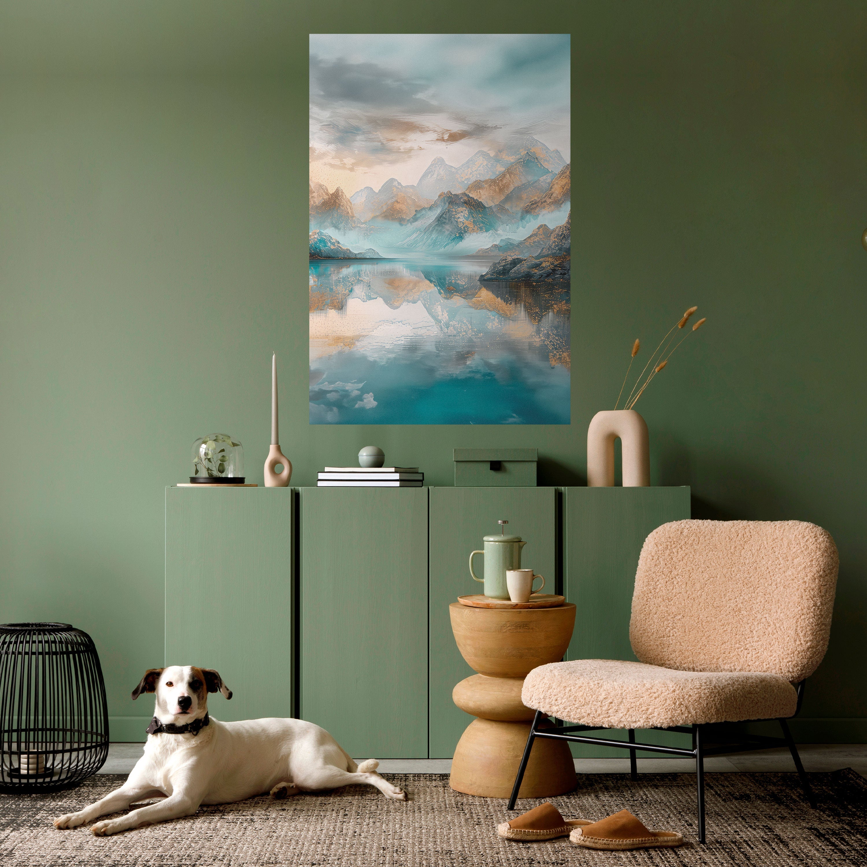 AZURE SUMMITS Peel and Stick Vertical Poster