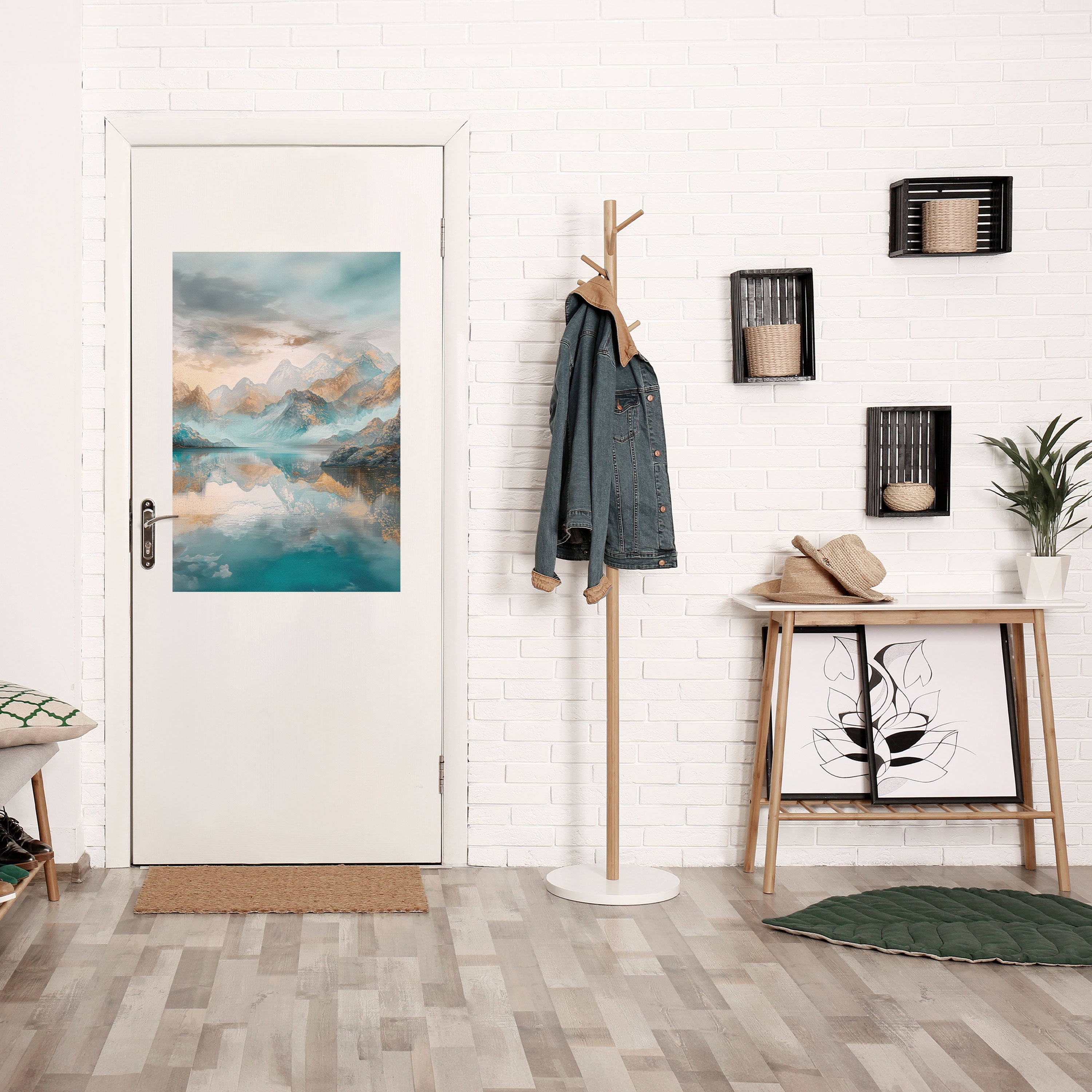 AZURE SUMMITS Peel and Stick Vertical Poster