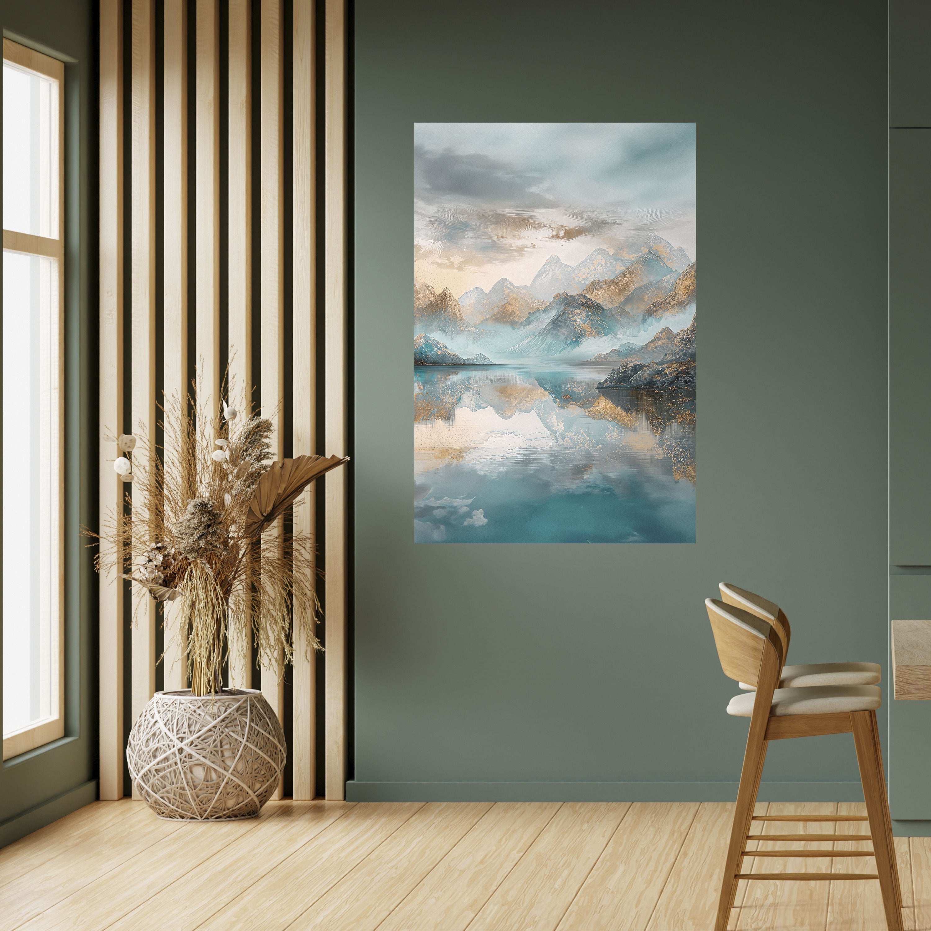 AZURE SUMMITS Peel and Stick Vertical Poster