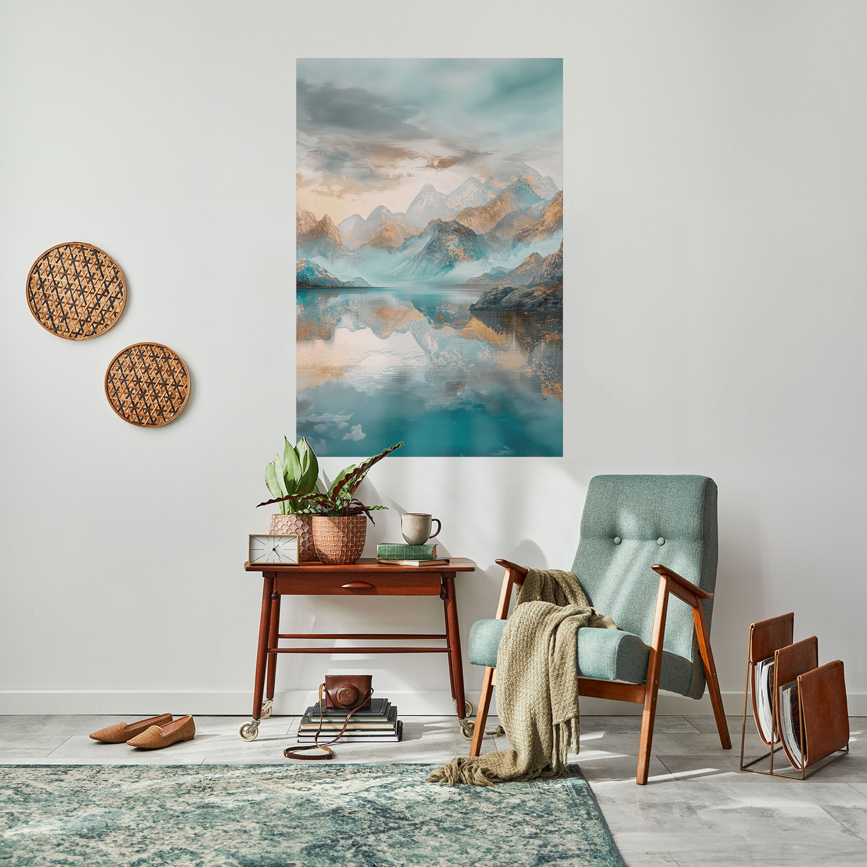 AZURE SUMMITS Peel and Stick Vertical Poster