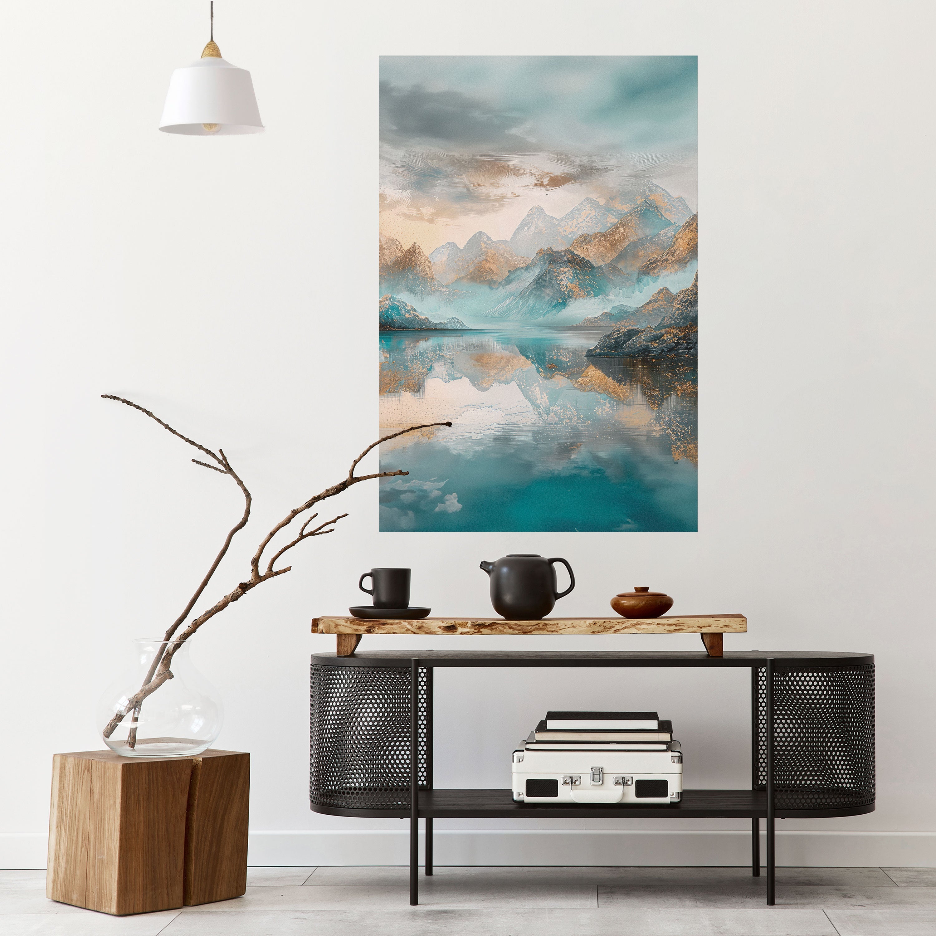 AZURE SUMMITS Peel and Stick Vertical Poster