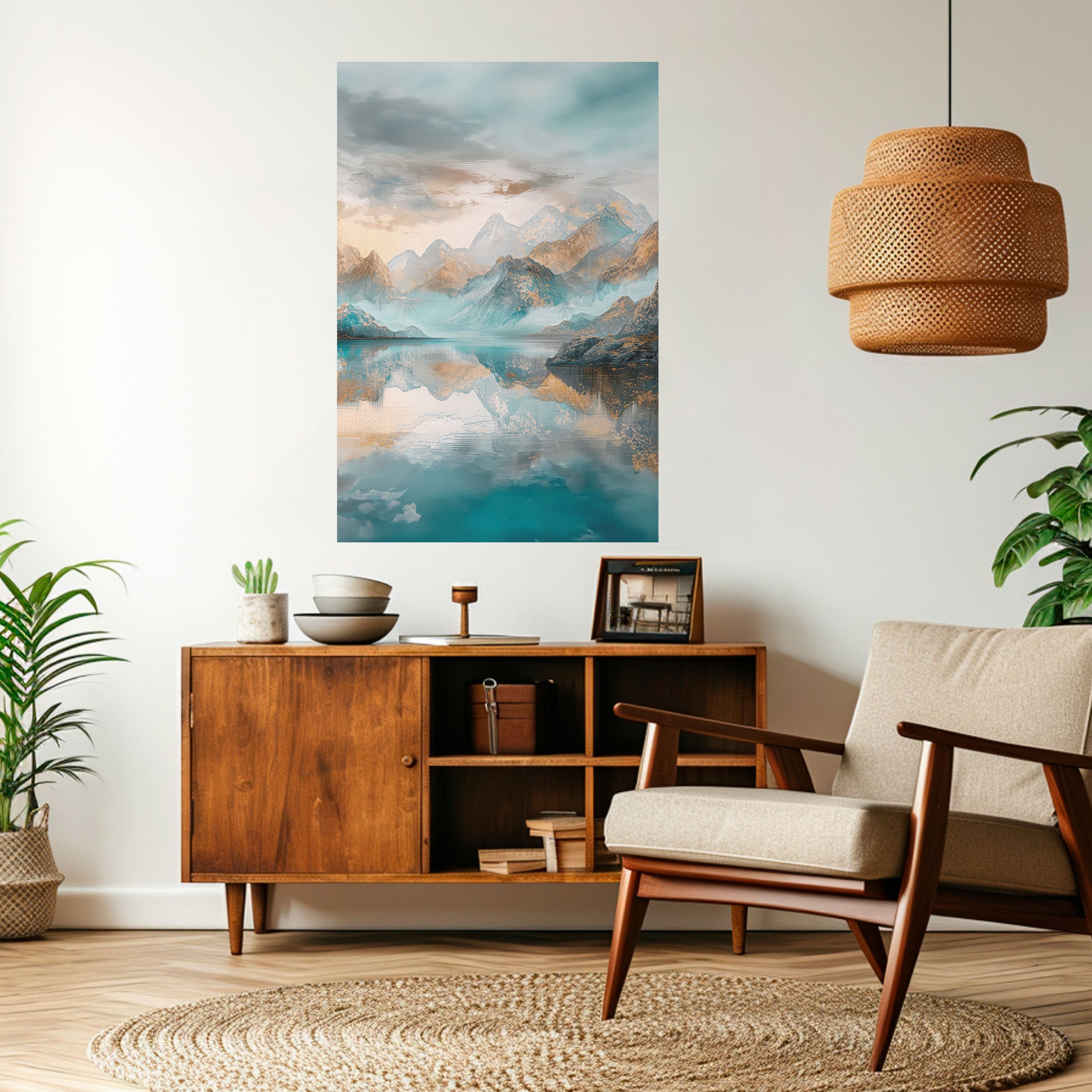 AZURE SUMMITS Peel and Stick Vertical Poster