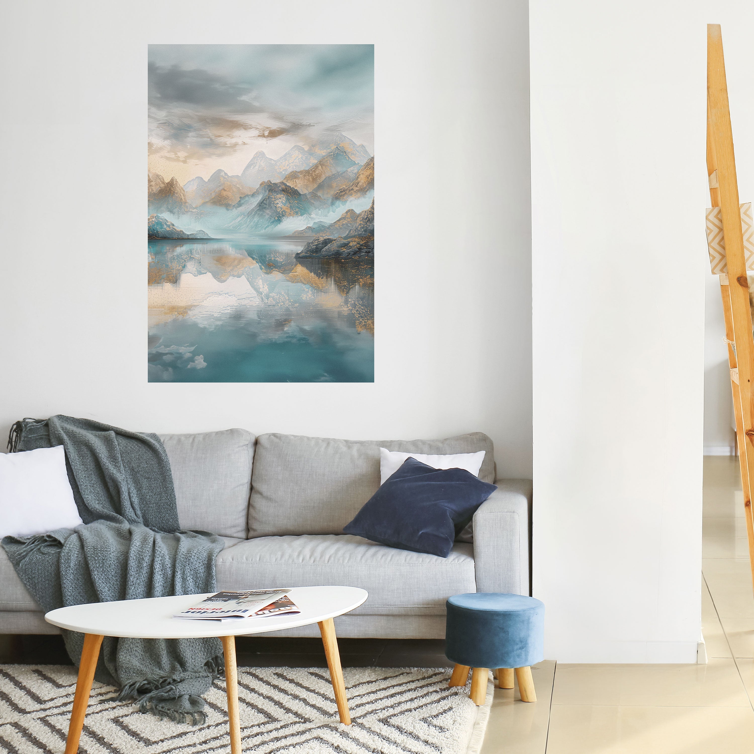 AZURE SUMMITS Peel and Stick Vertical Poster