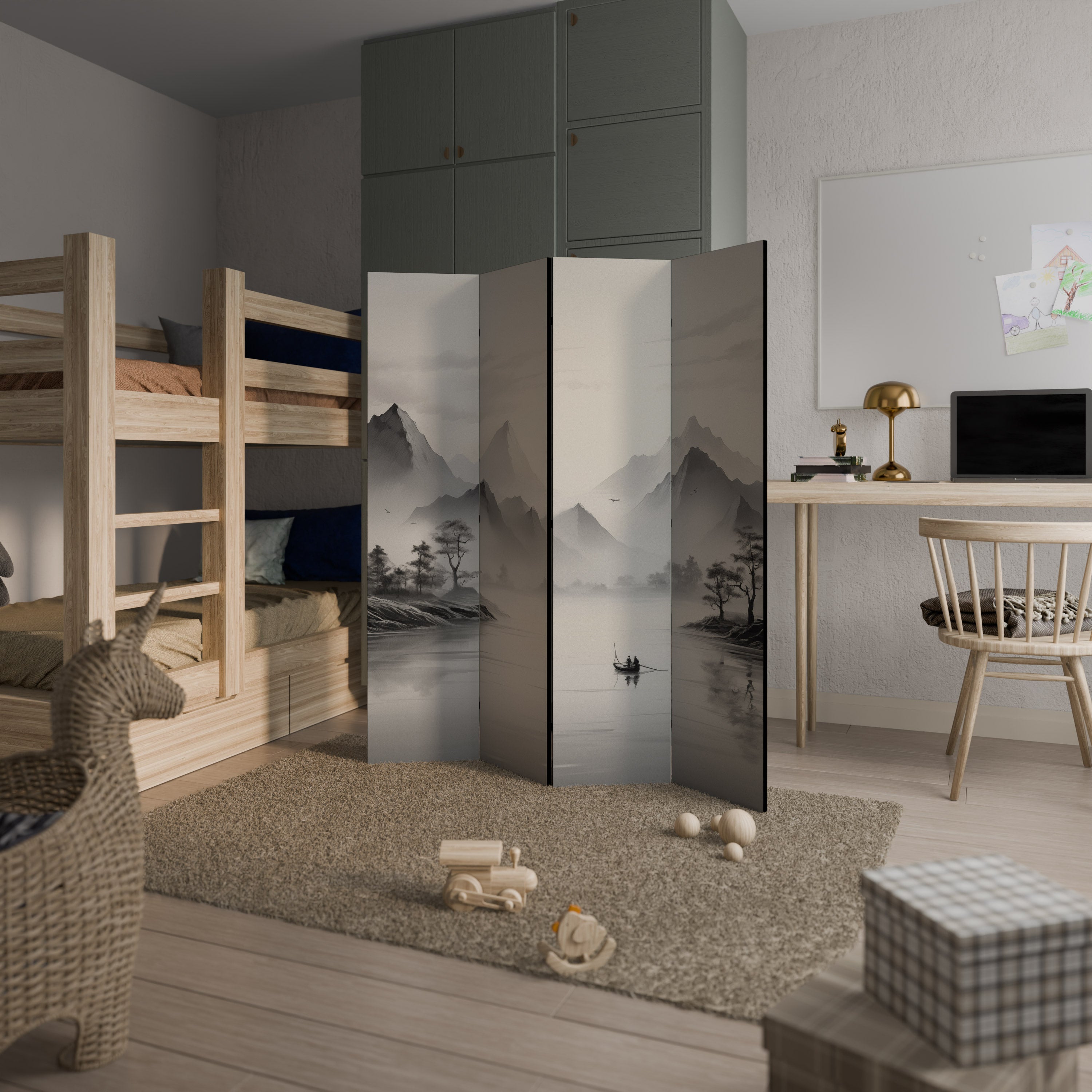 ASIAN VENTURE Dekorativer 4-teiliger Raumteiler