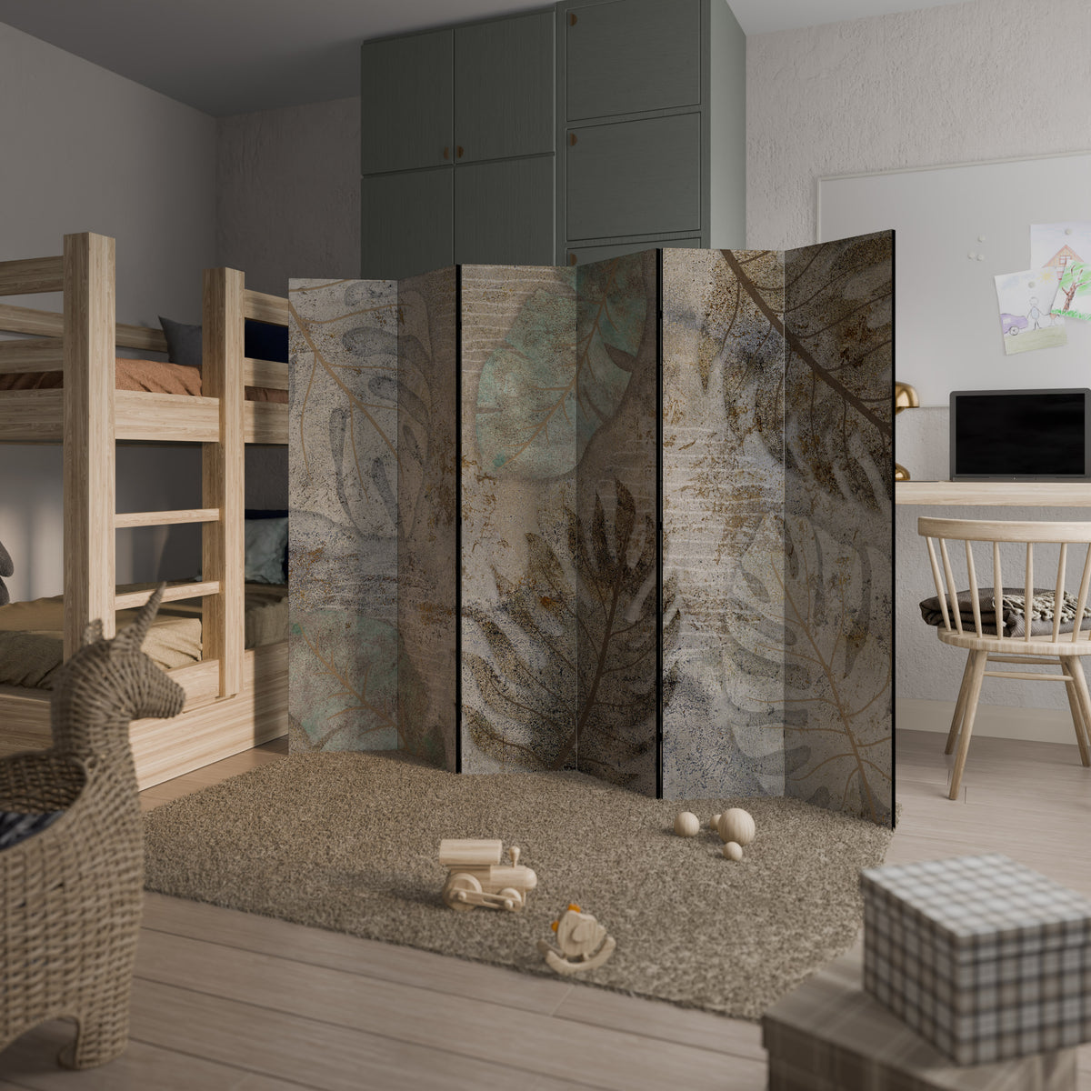 TEXTURED TRANQUILITY 6-Panel Room Divider