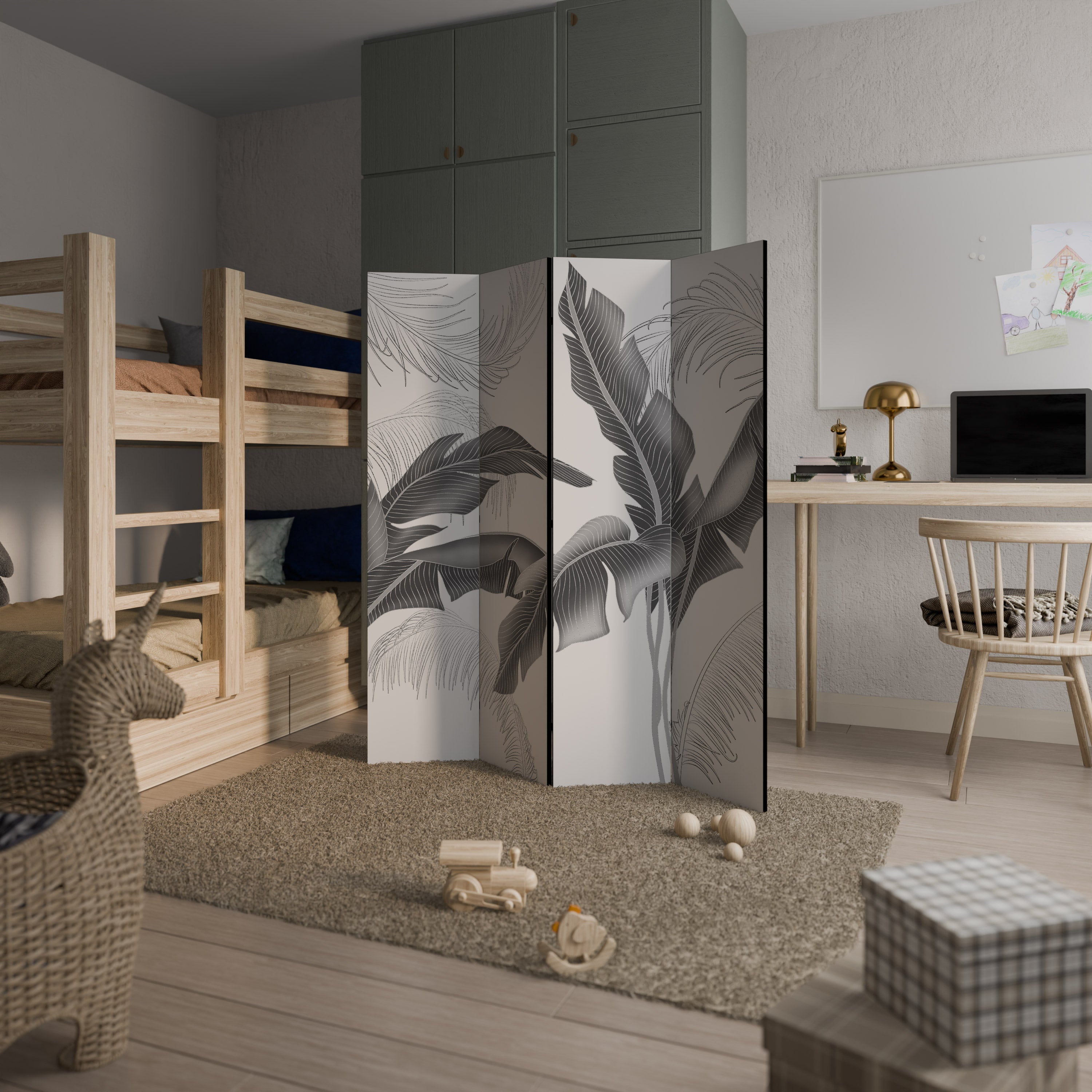 CALM ALLURE Dekorativer 4-teiliger Raumteiler