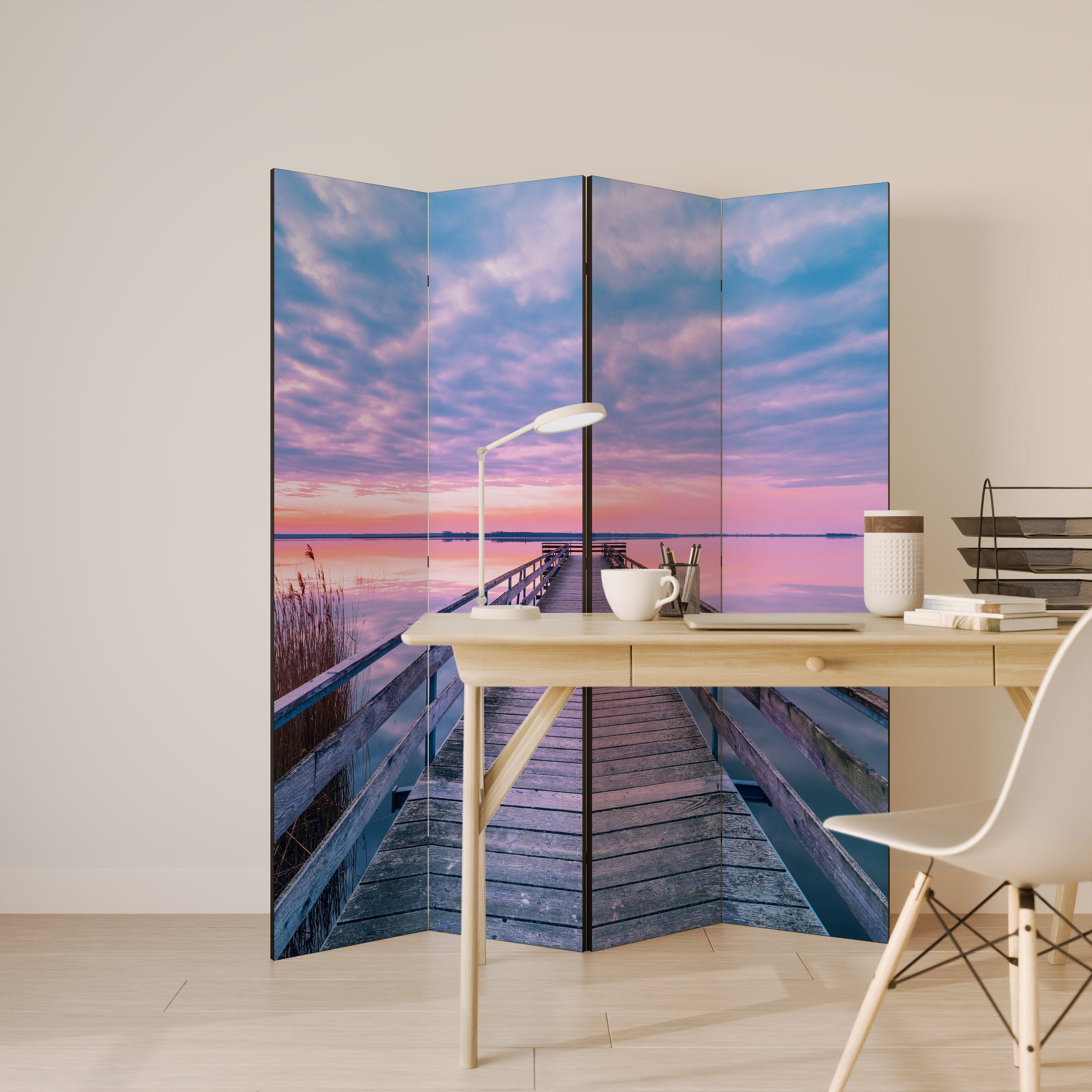 PASTEL PROMENADE Dekorativer 4-teiliger Raumteiler