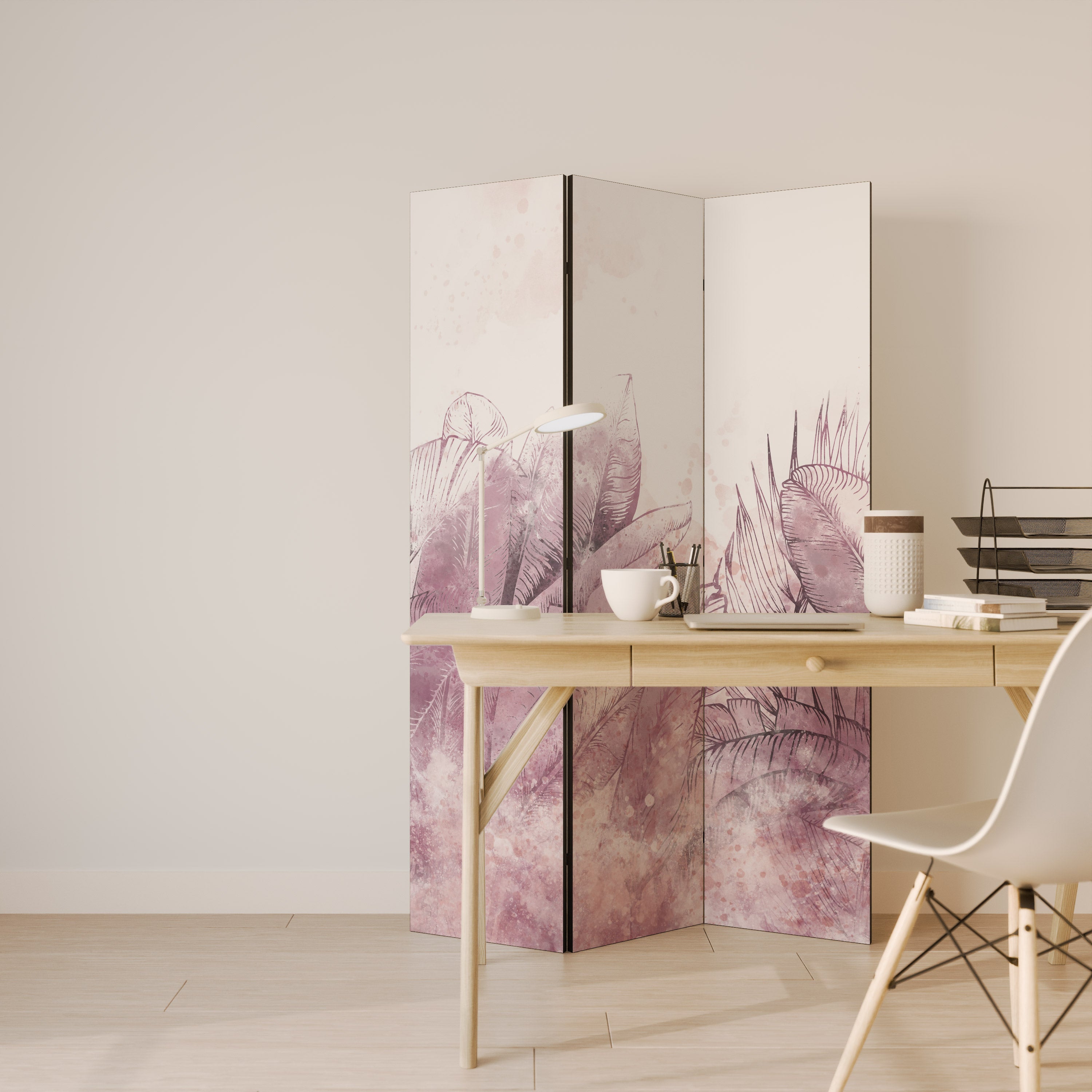 TROPICAL GLAM Dekorativer 3-teiliger Raumteiler