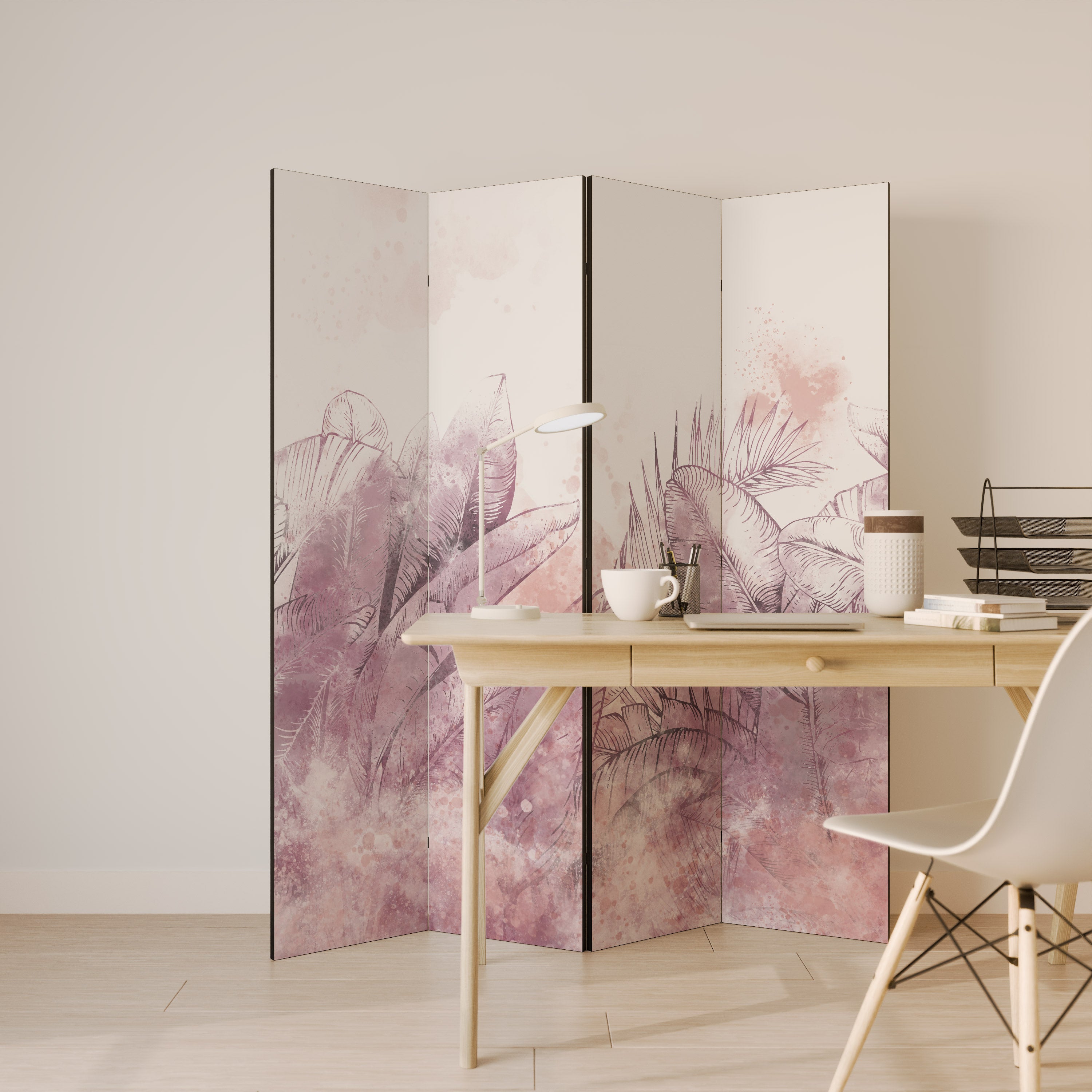 TROPICAL GLAM Dekorativer 4-teiliger Raumteiler