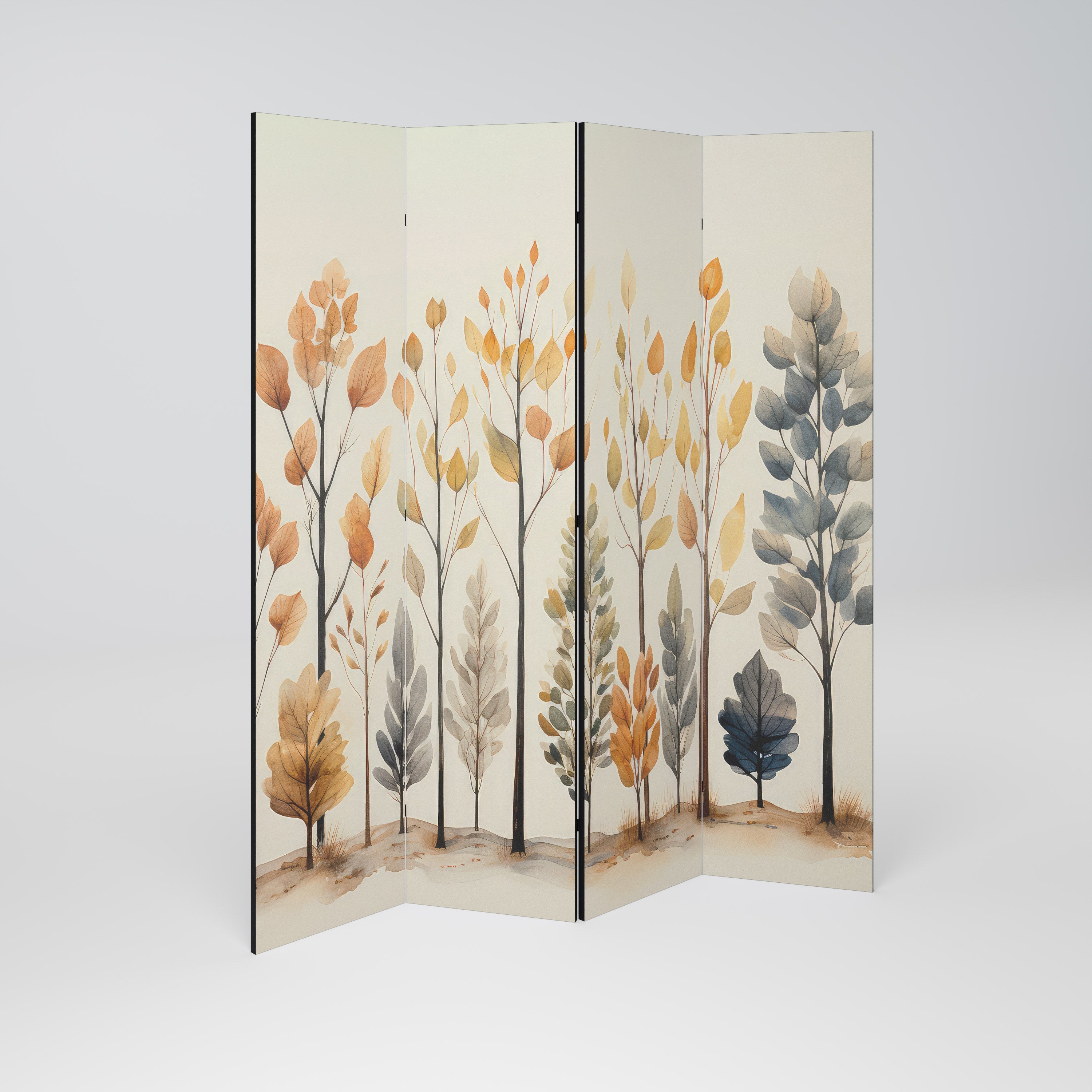Dekorativer 4-teiliger Raumteiler „AUTUMN FOREST“