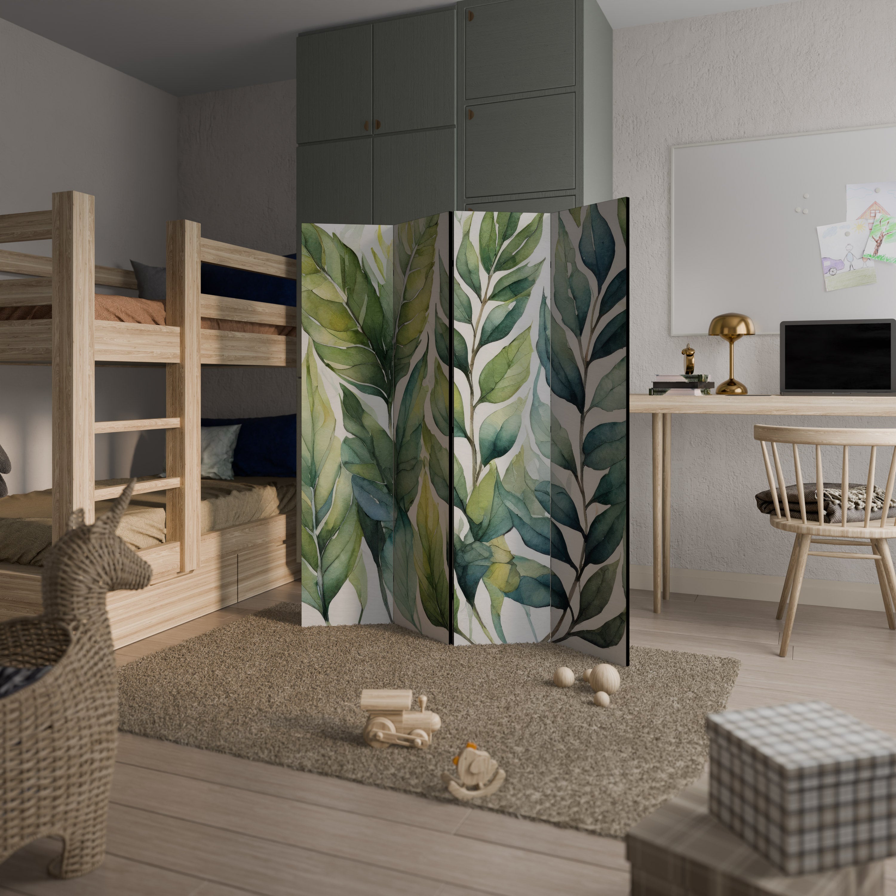 VERDURE SCAPE Dekorativer 4-teiliger Raumteiler
