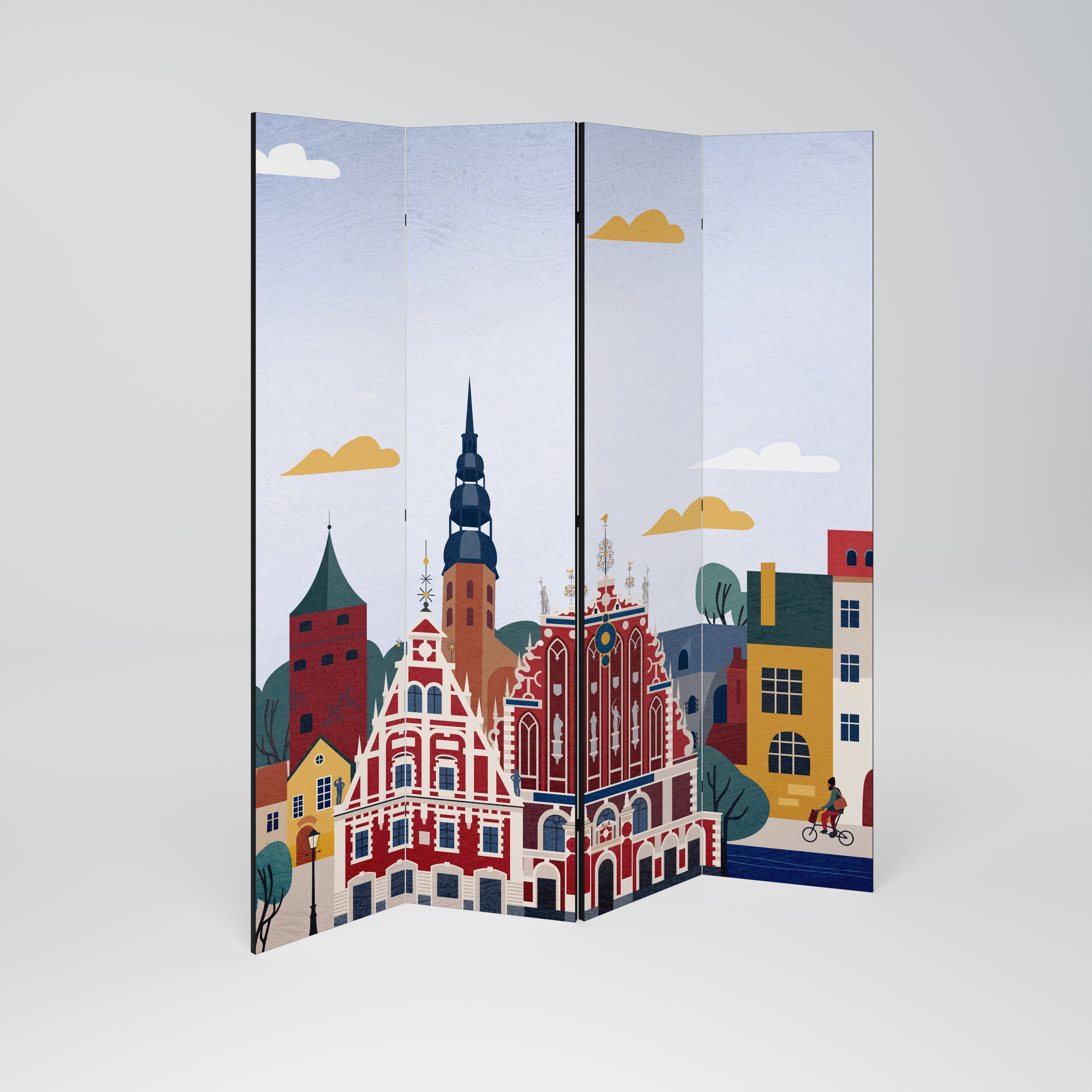 MEMORY OF RIGA Dekorativer 4-teiliger Raumteiler