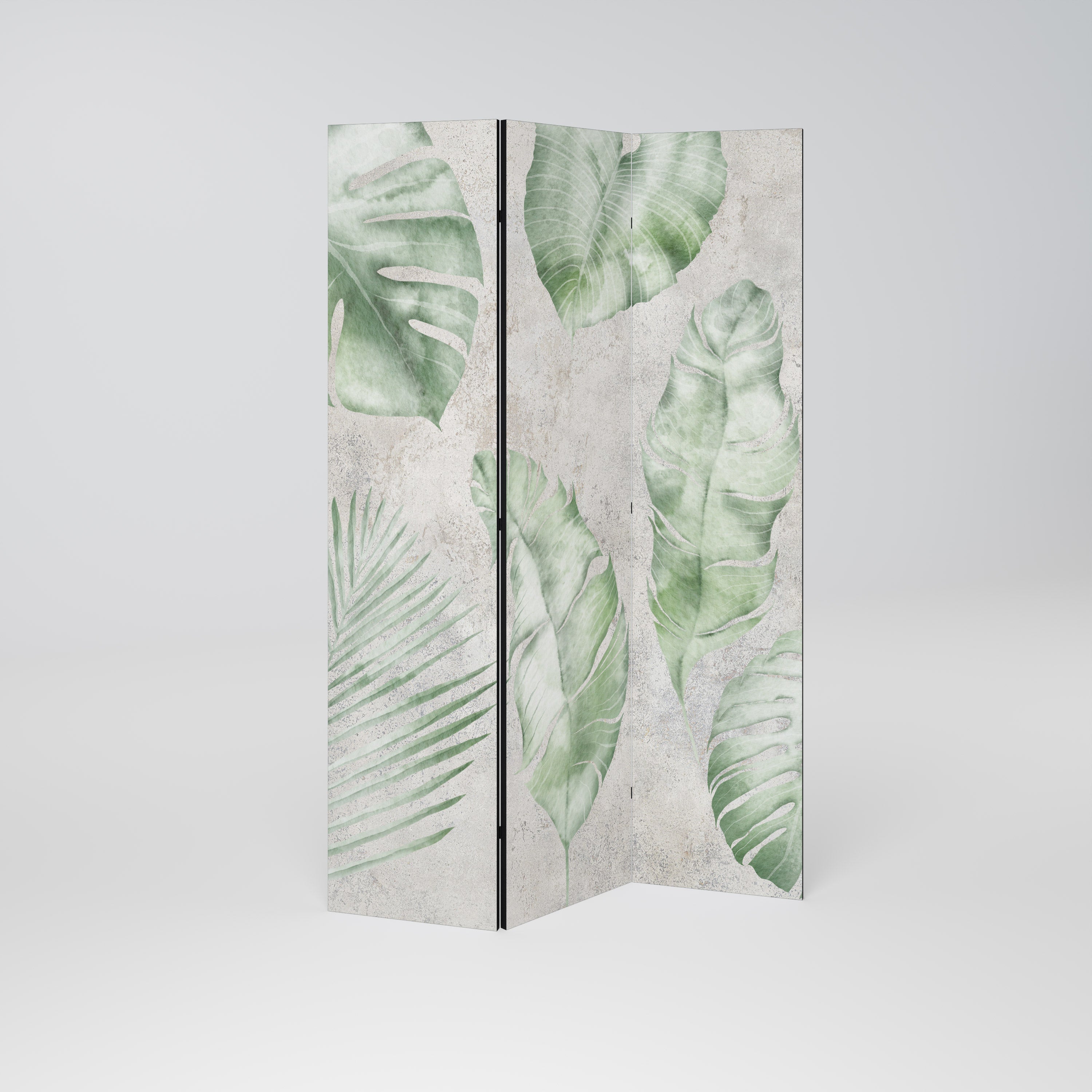 LUSH LEAF WHISPERS Dekorativer 3-teiliger Raumteiler