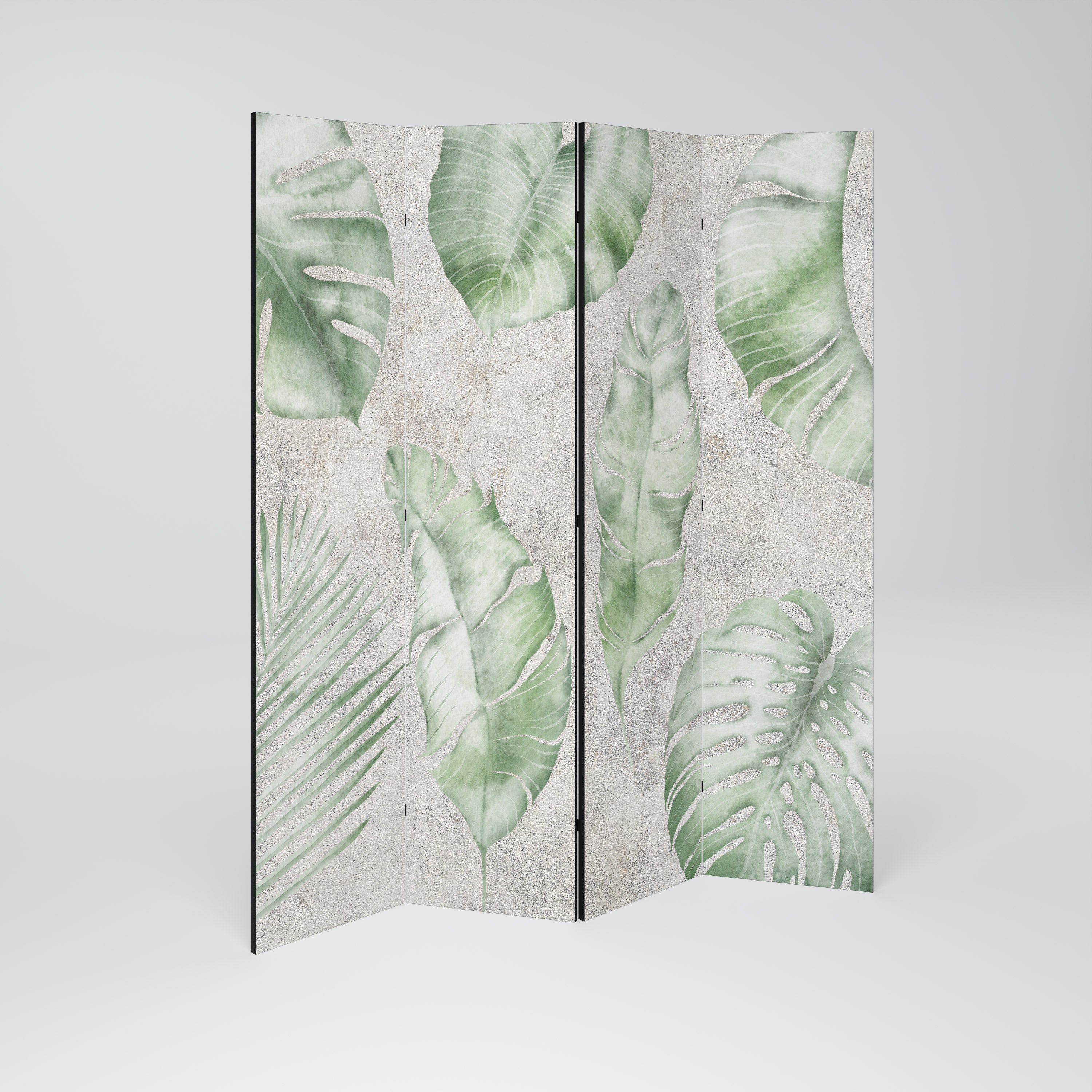 LUSH LEAF WHISPERS Dekorativer 4-teiliger Raumteiler