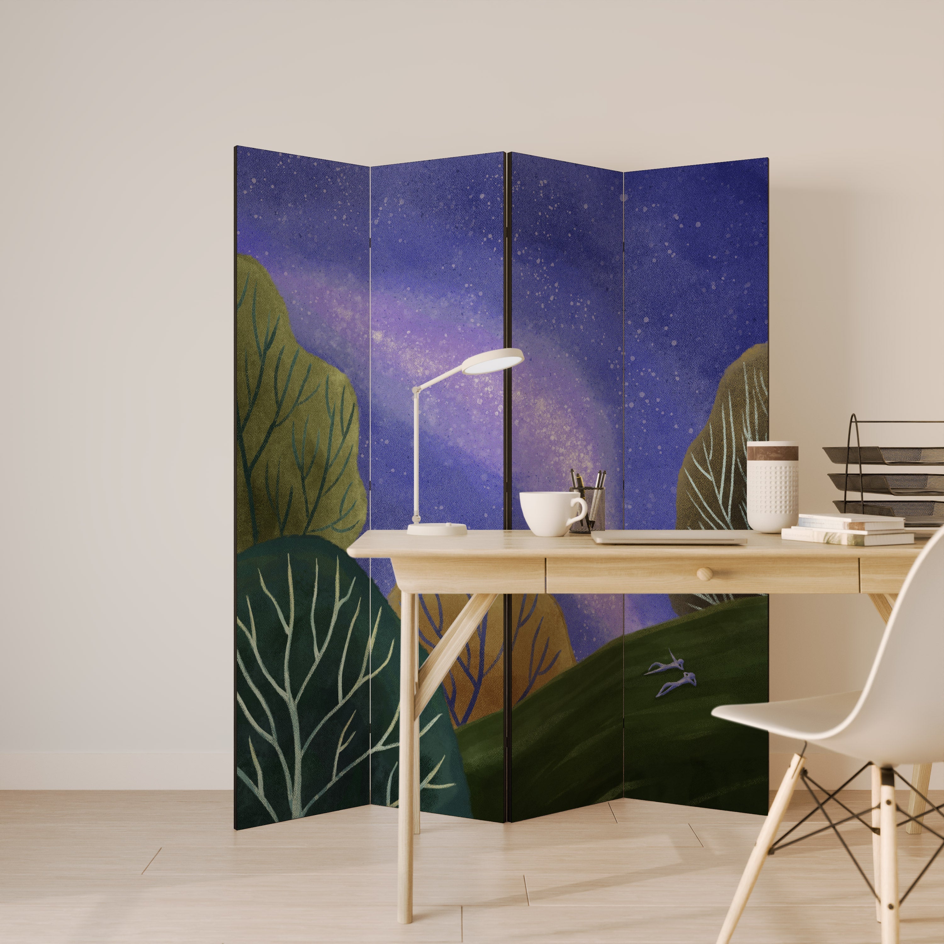 STARLIT VIBE Dekorativer 4-teiliger Raumteiler
