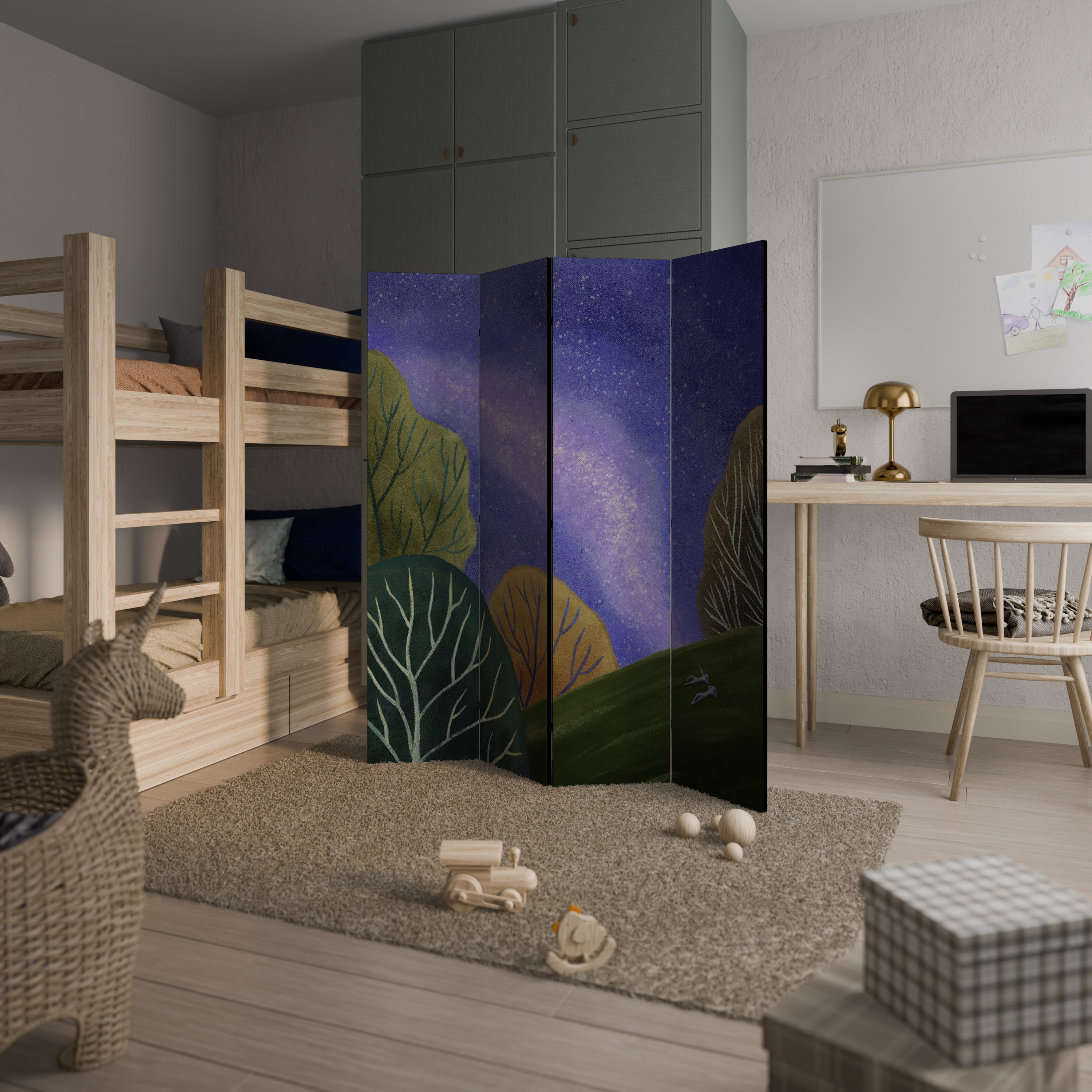 STARLIT VIBE Dekorativer 4-teiliger Raumteiler