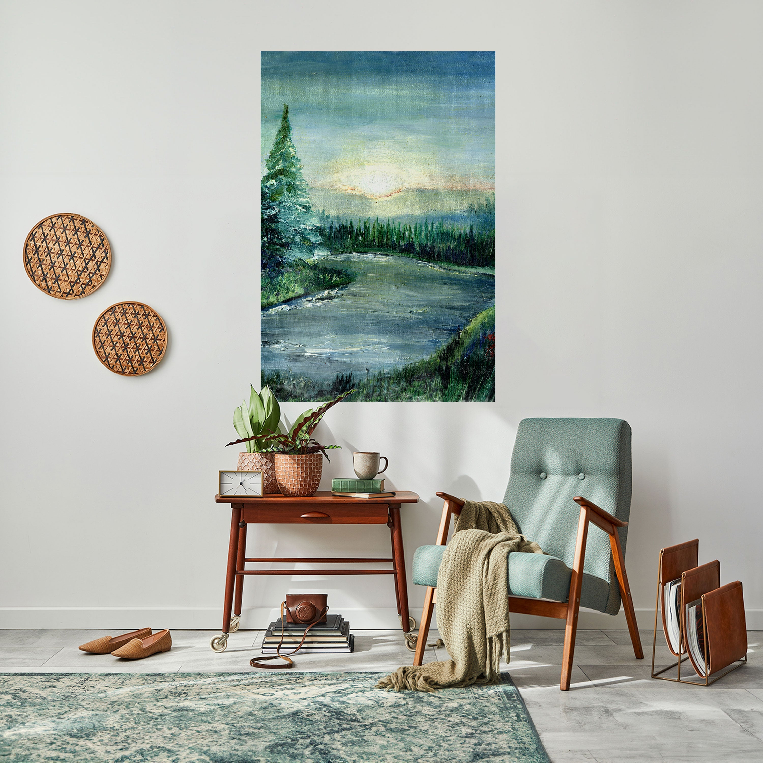 FOREST SUNSET Peel and Stick Vertical Poster