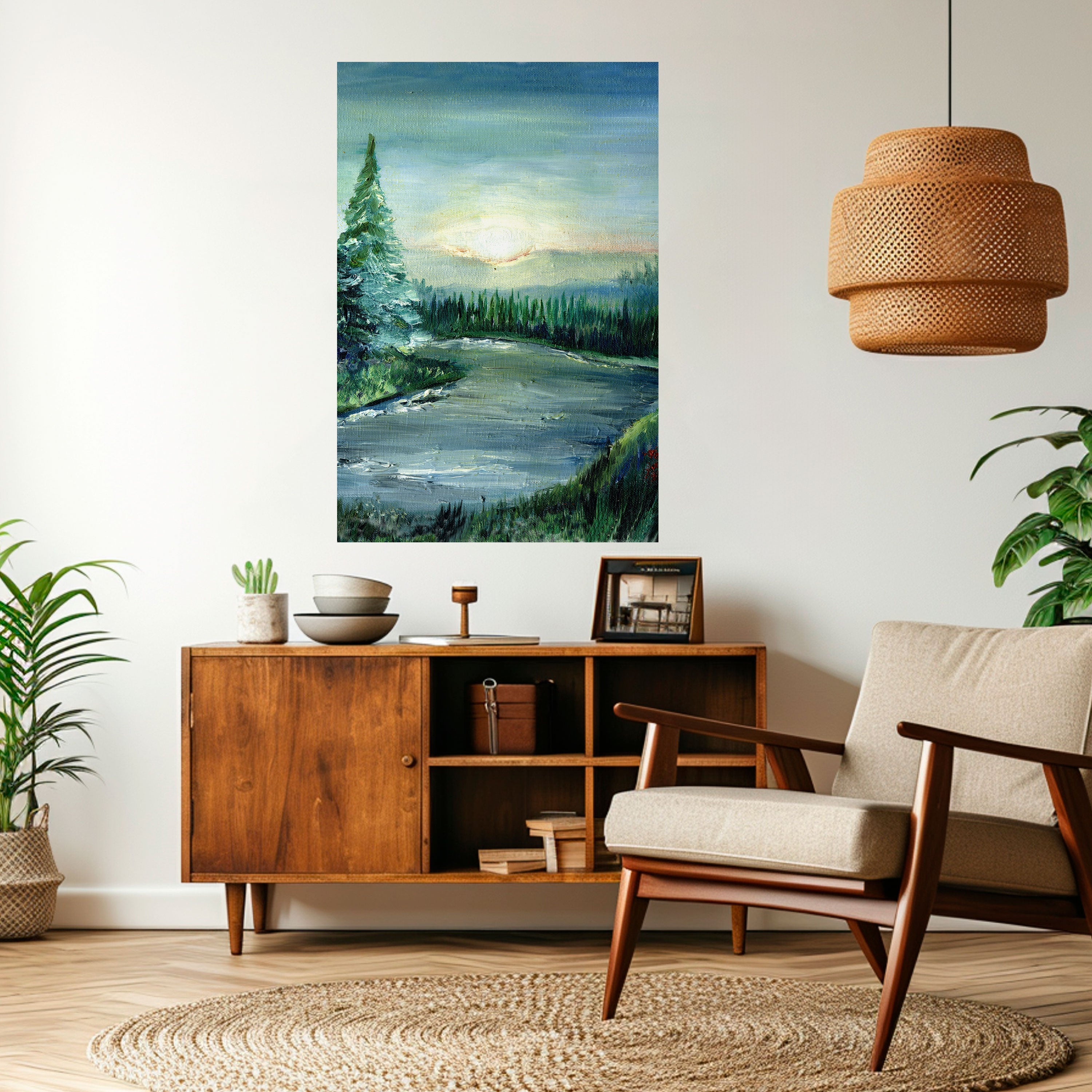 FOREST SUNSET Peel and Stick Vertical Poster