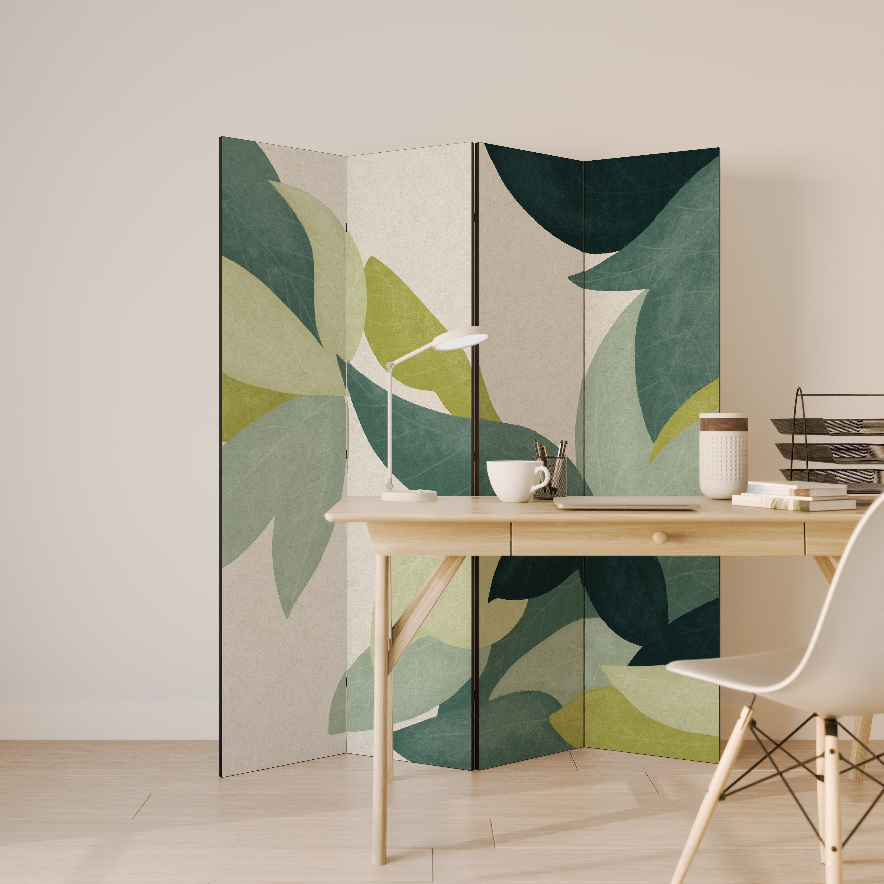 LEAFY VIBRATION Dekorativer 4-teiliger Raumteiler