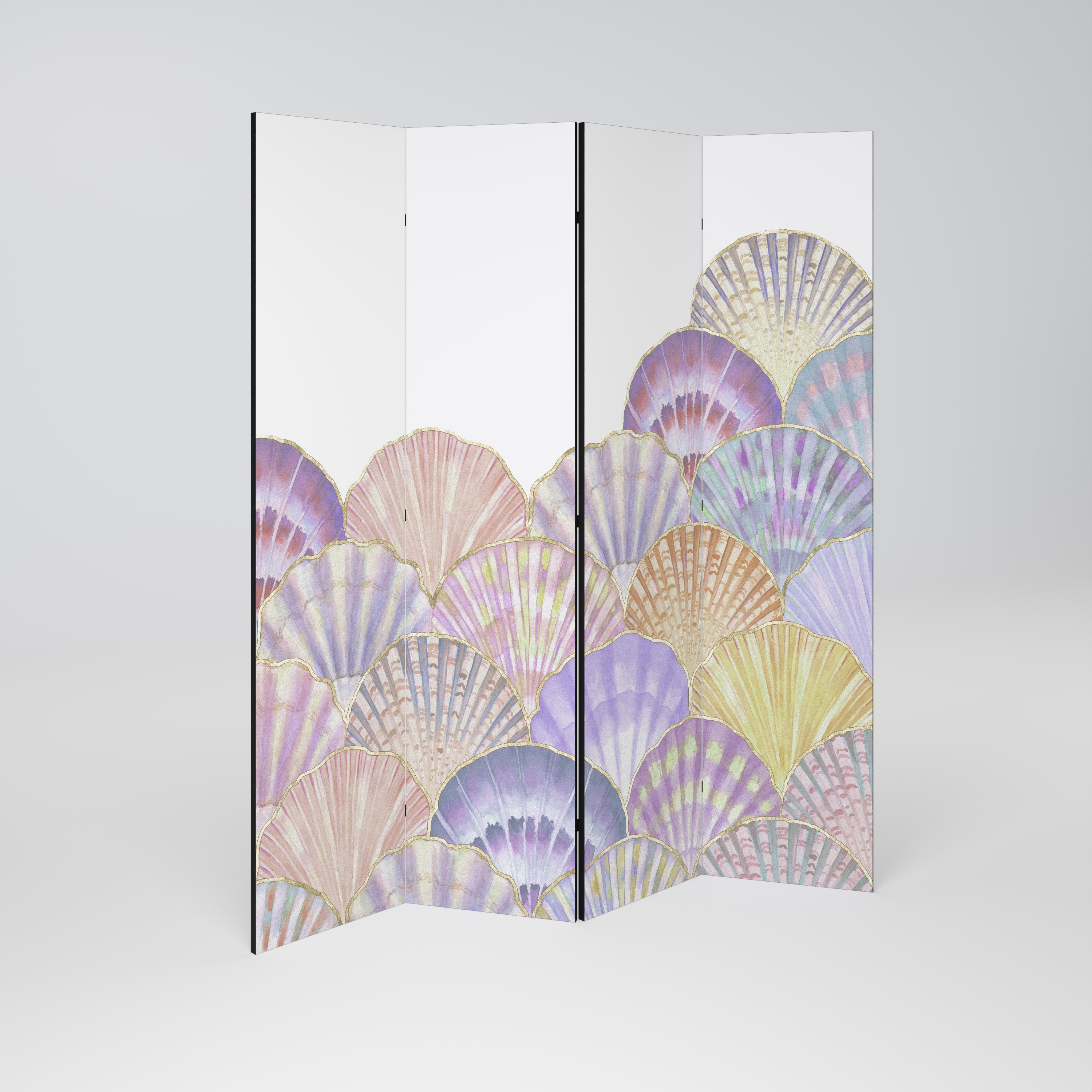 PASTEL OCEAN DREAMS Dekorativer 4-teiliger Raumteiler