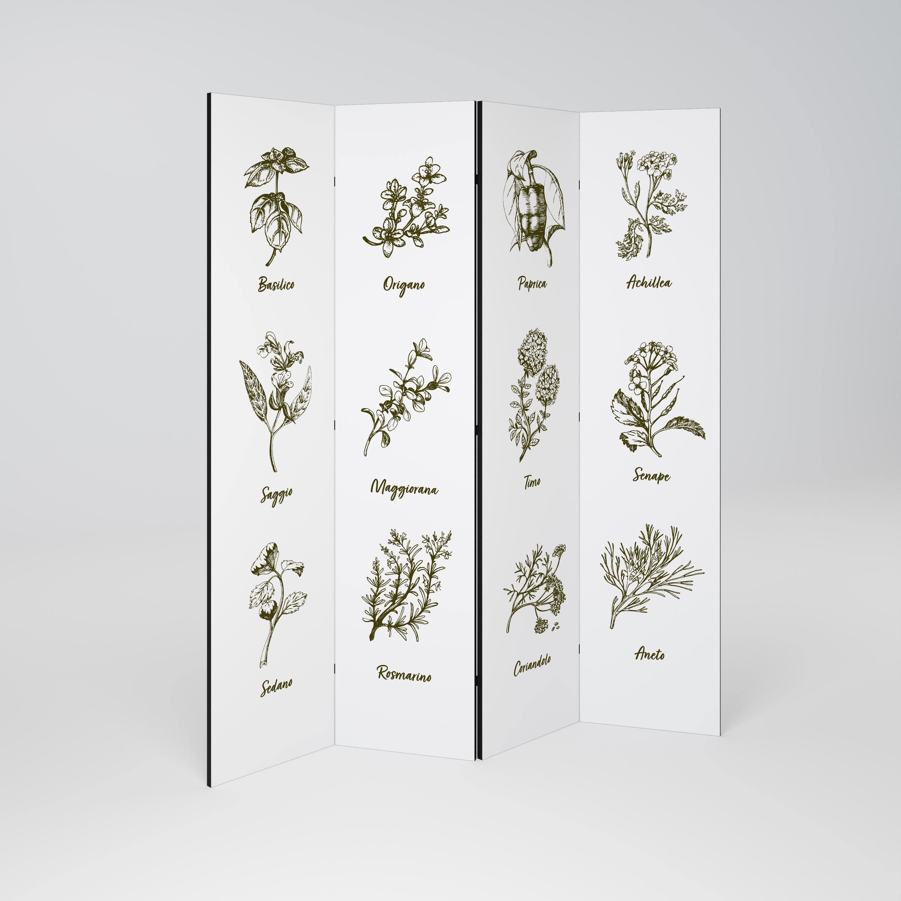 HERBAL FINESSE - IT Dekorativer 4-teiliger Raumteiler