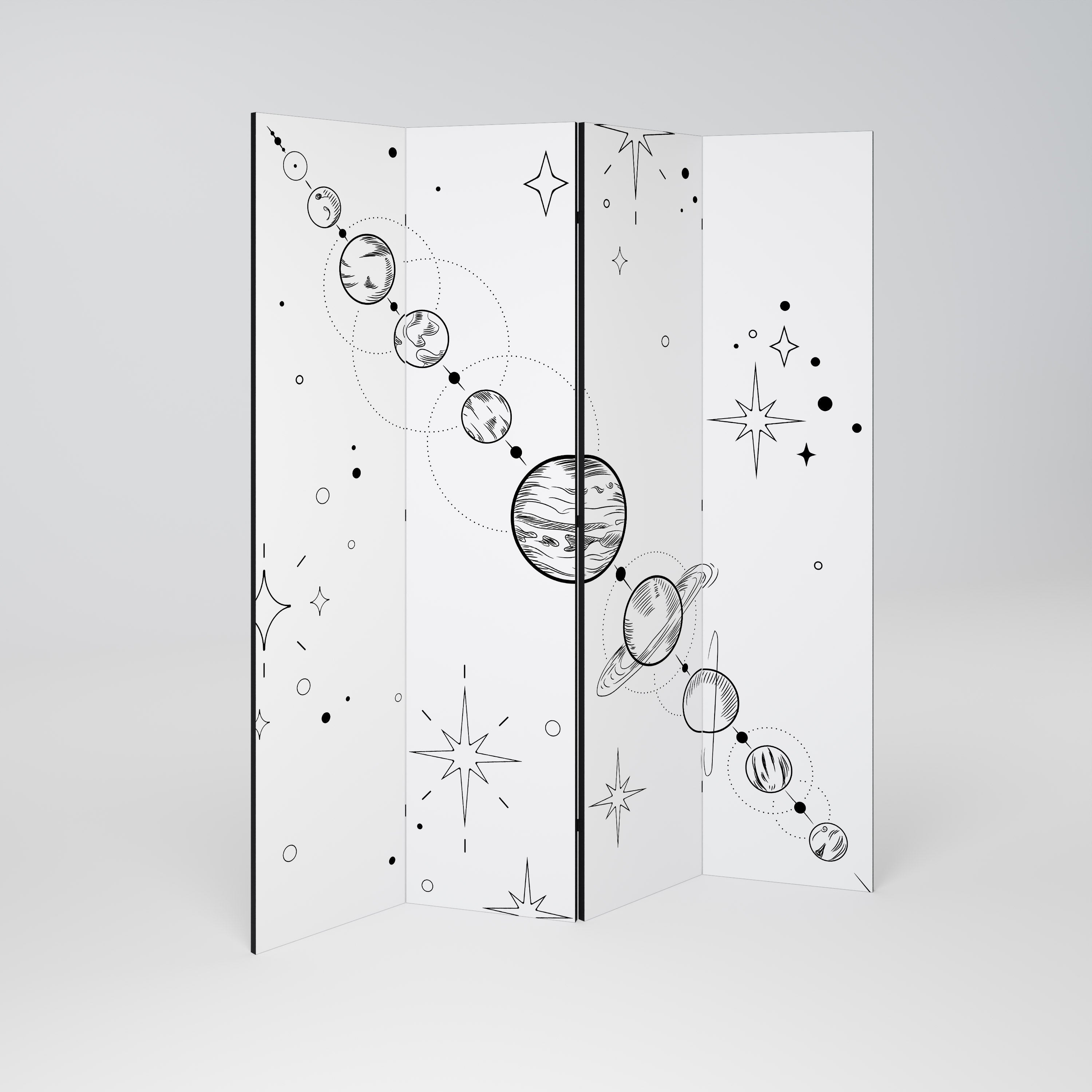 GALAXY OUTLINE Dekorativer 4-teiliger Raumteiler