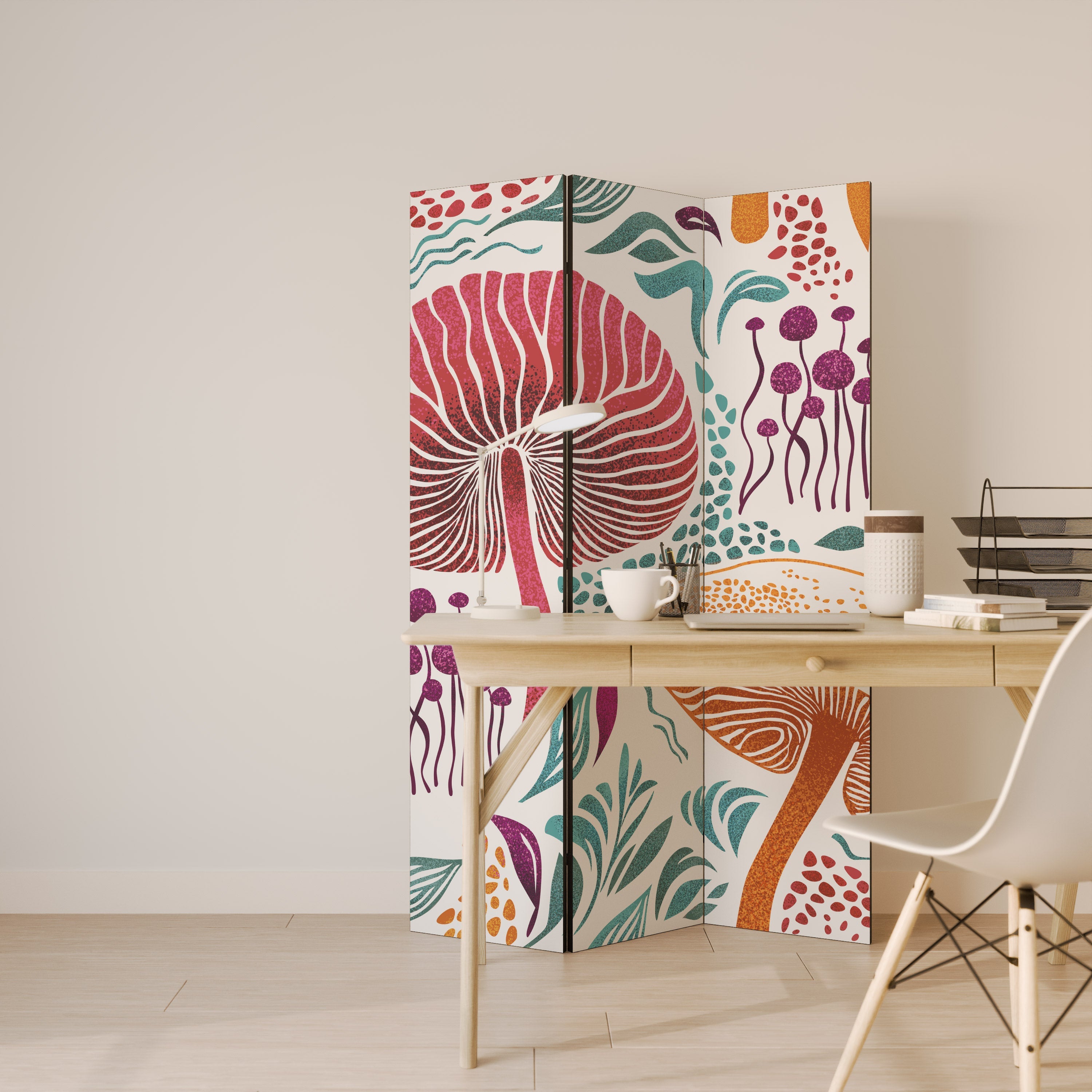 FUNGUS FANTASY Decorative 3-Panel Room Divider