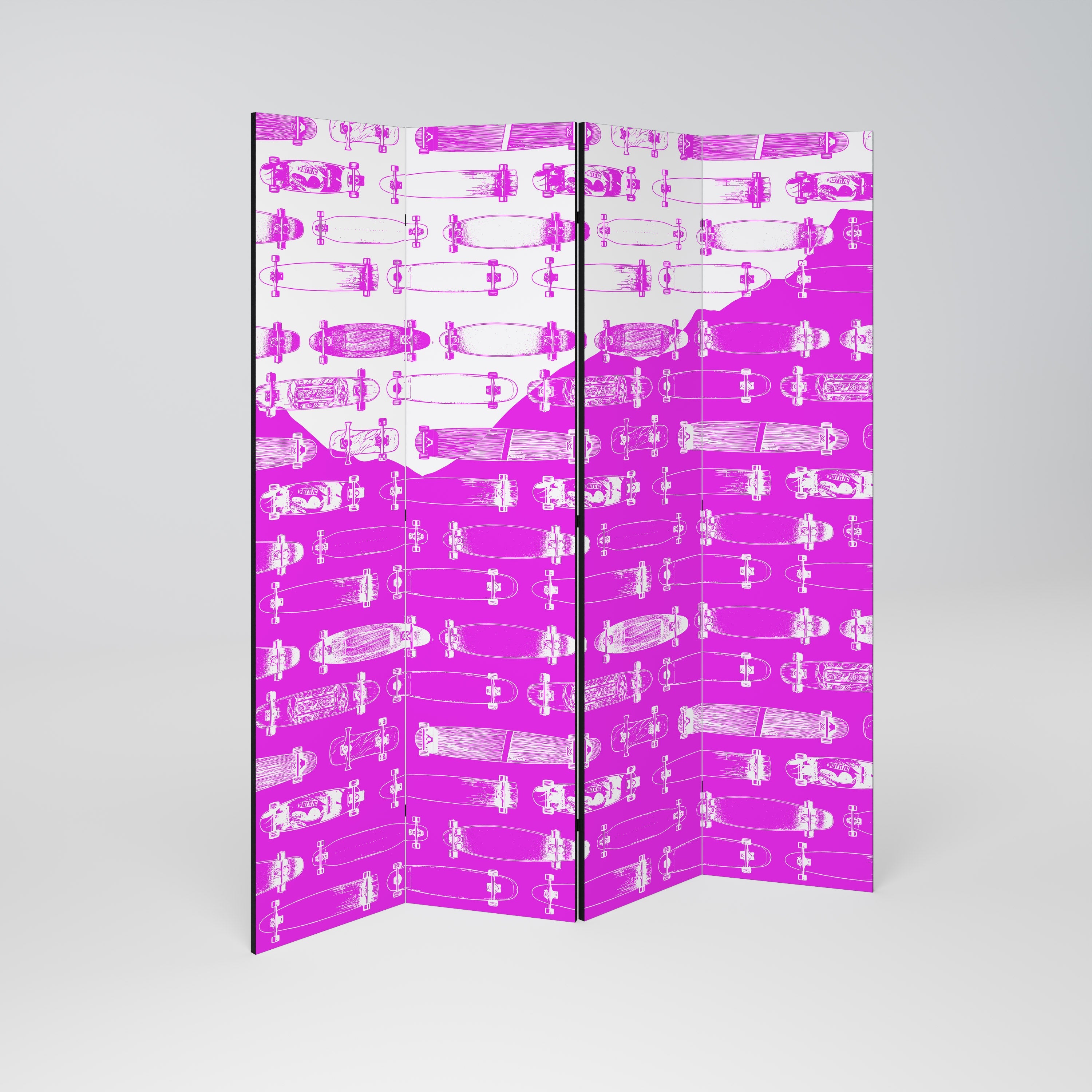SKATEBOARD MAGENTA Dekorativer 4-teiliger Raumteiler