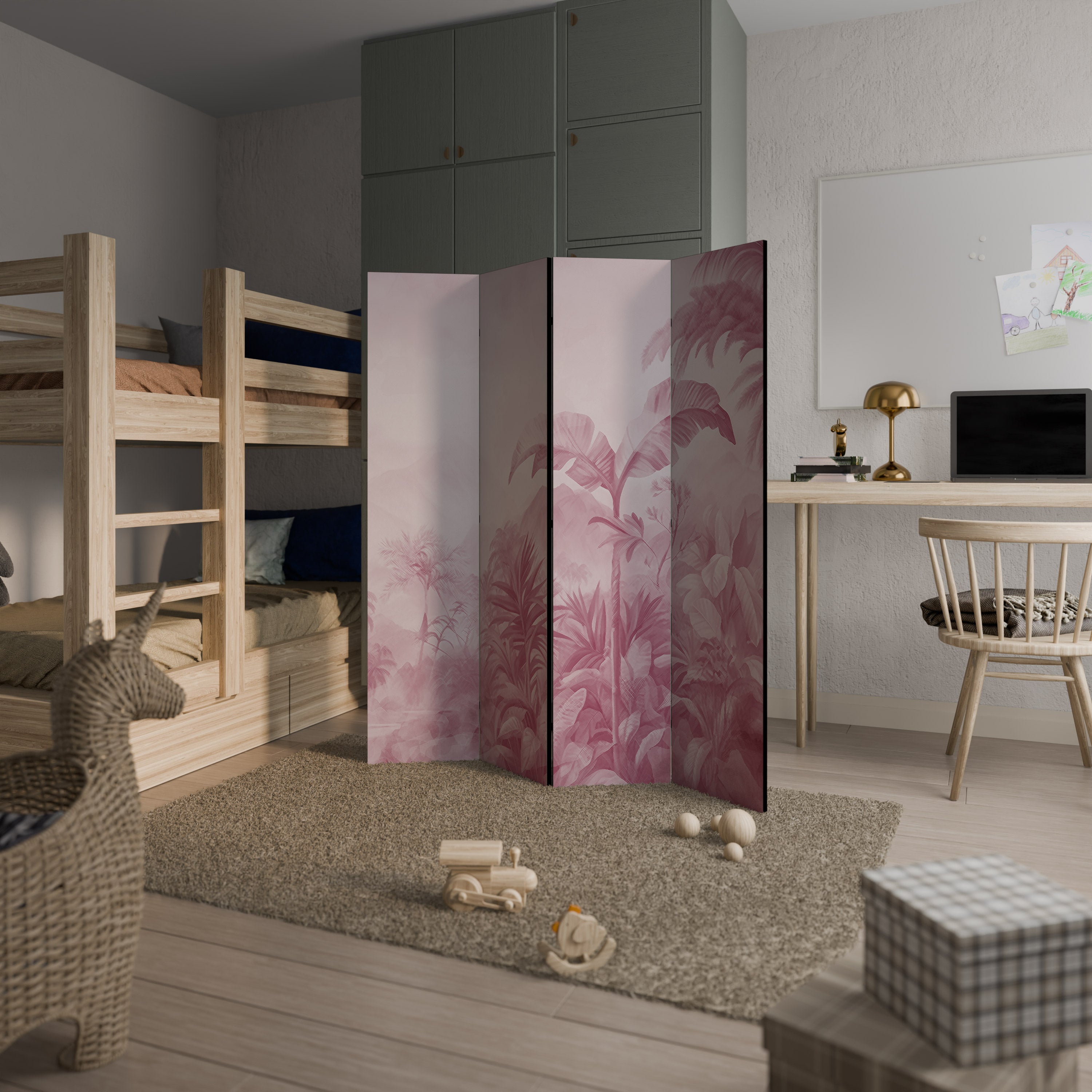 SWEET TROPICS Dekorativer 4-teiliger Raumteiler